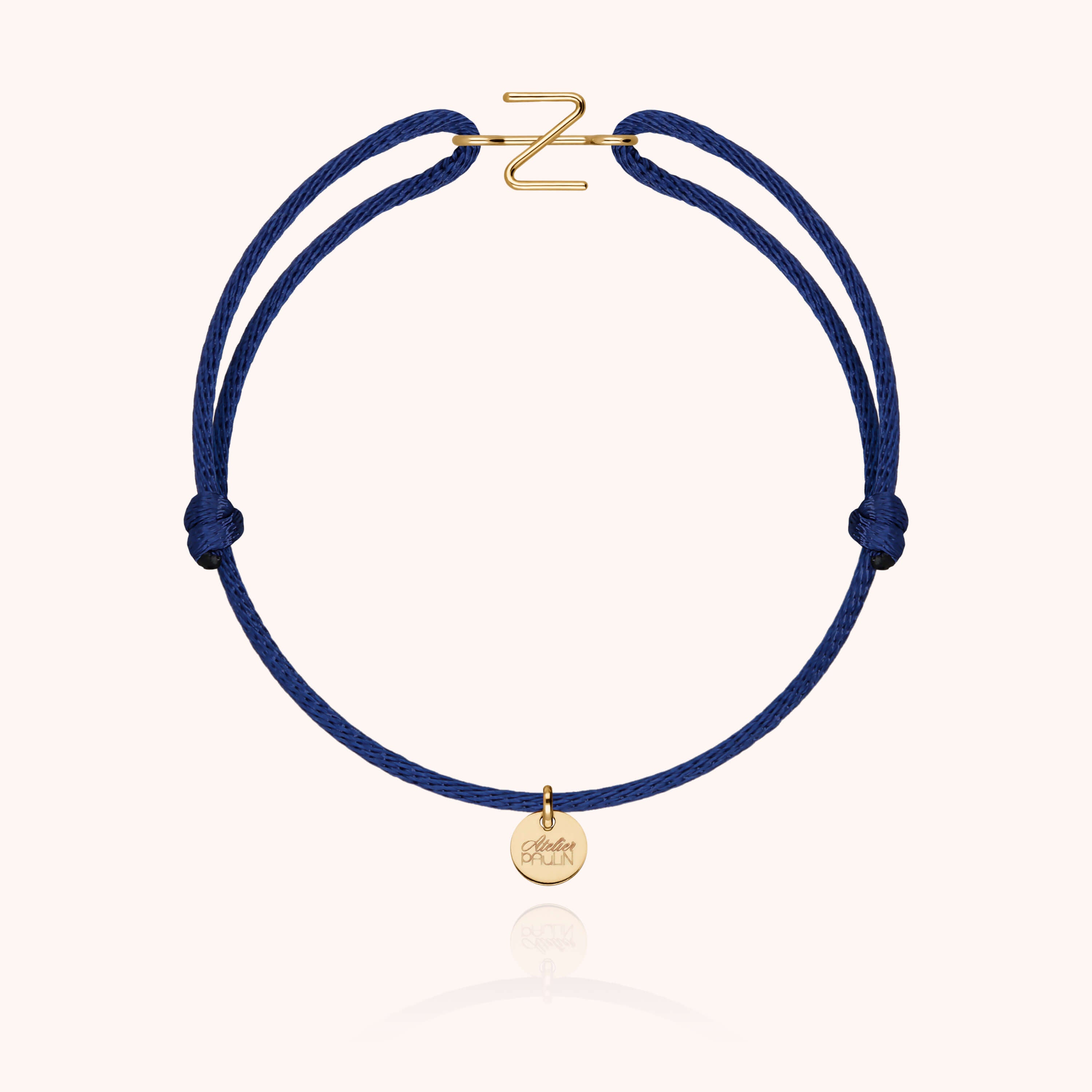 Initial Cord Bracelet - 18k yellow gold