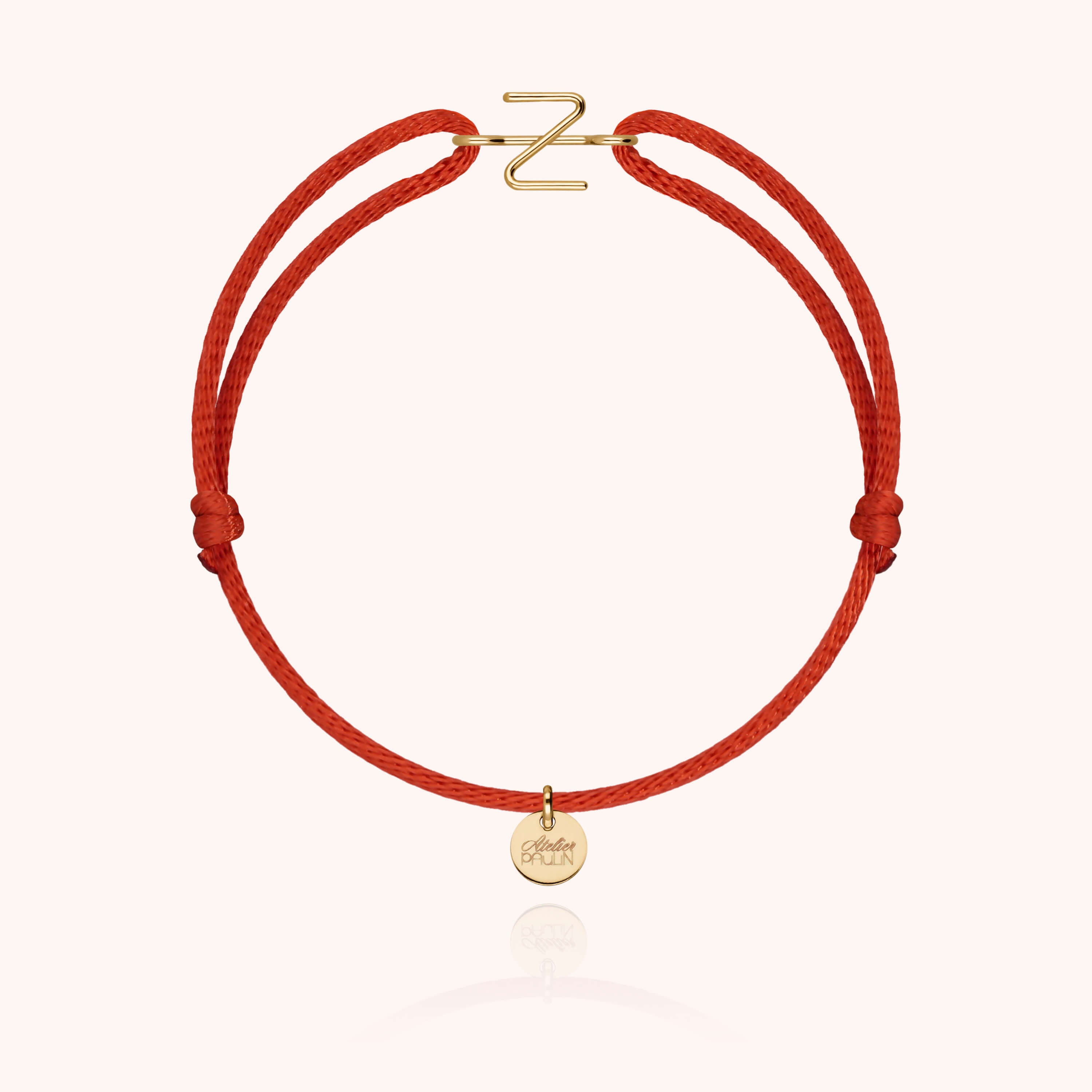 Initial Cord Bracelet - 18k yellow gold