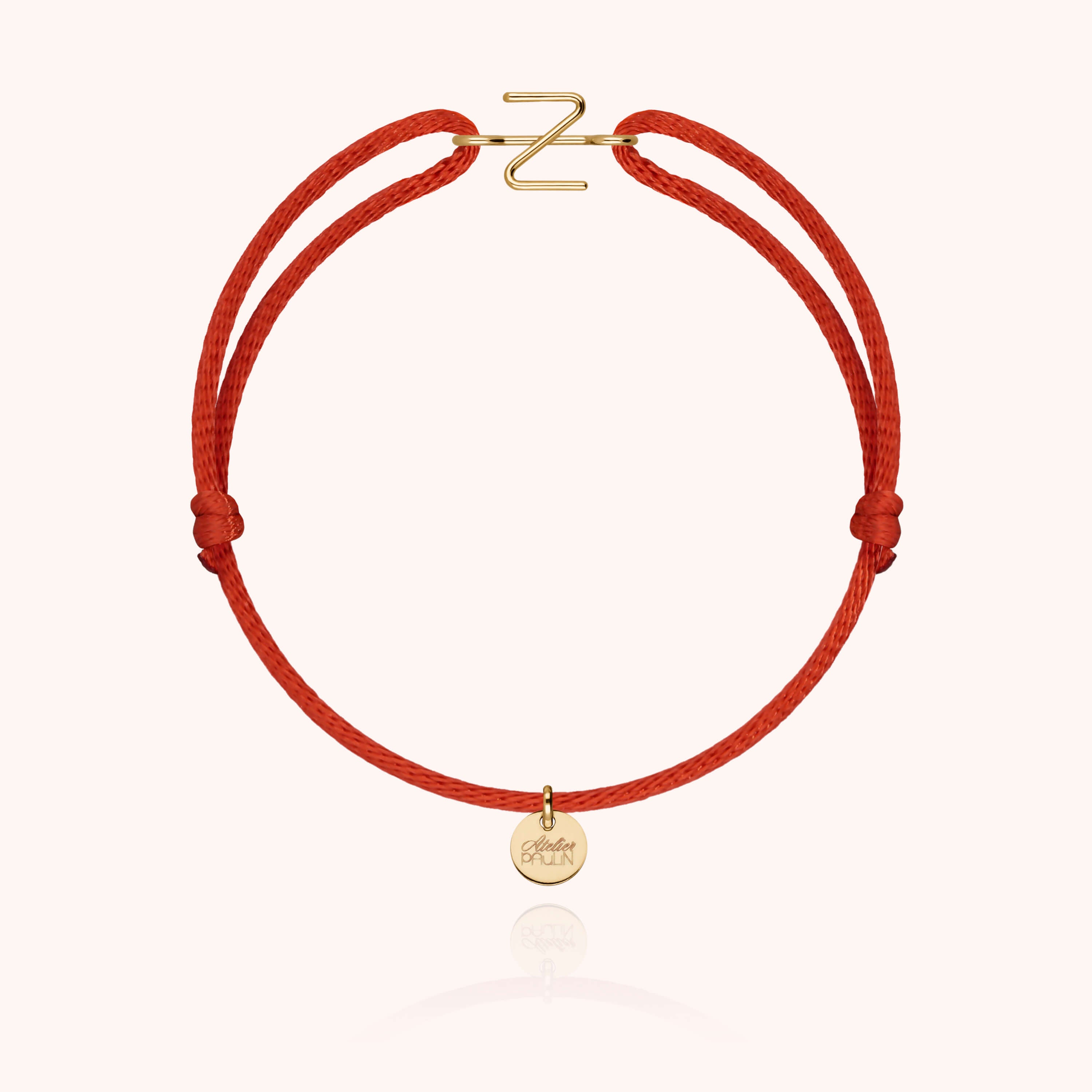 Bracelet Cordon Capitale Initiale en or jaune 18K — expédition sécurisée Paris