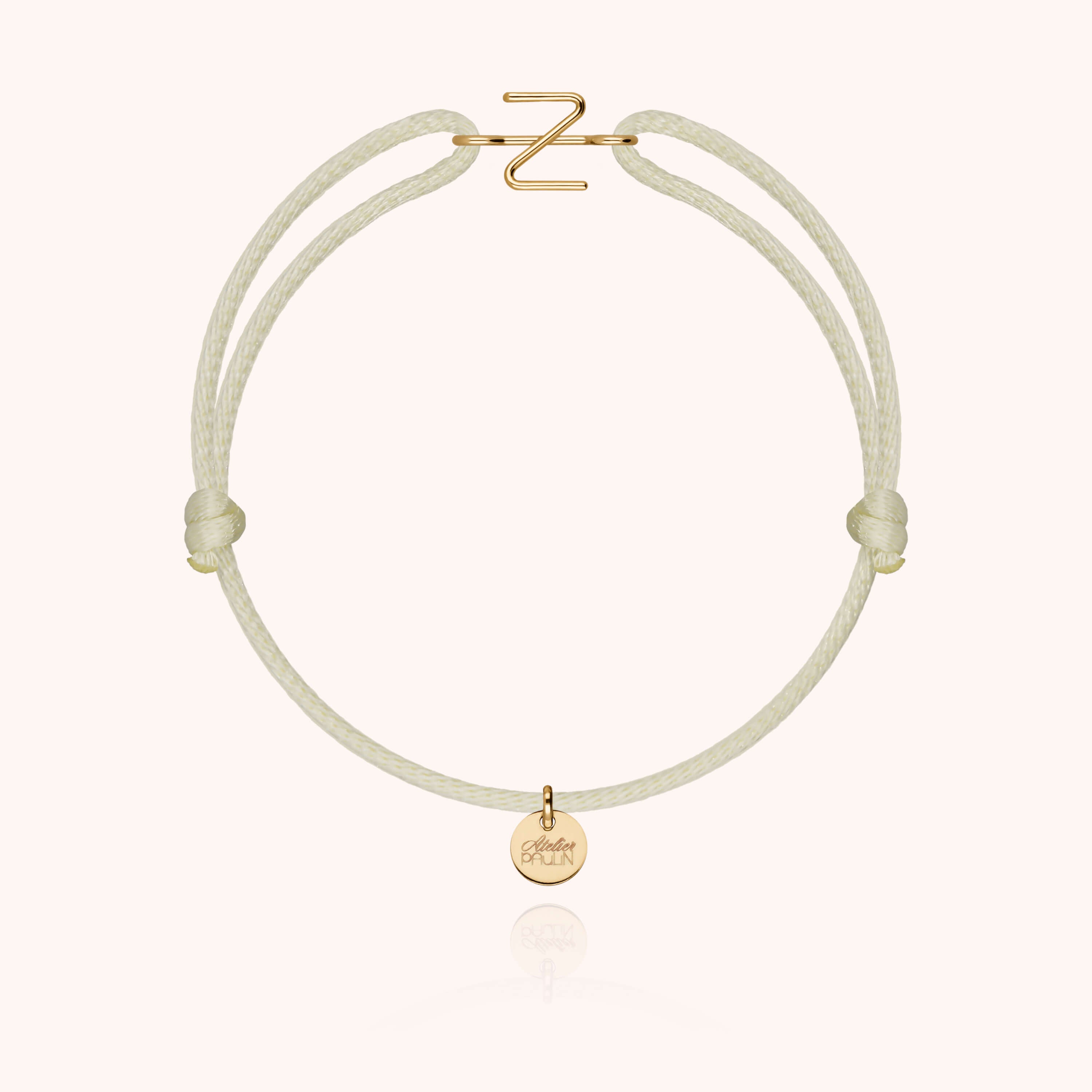 Initial Cord Bracelet - 18k yellow gold