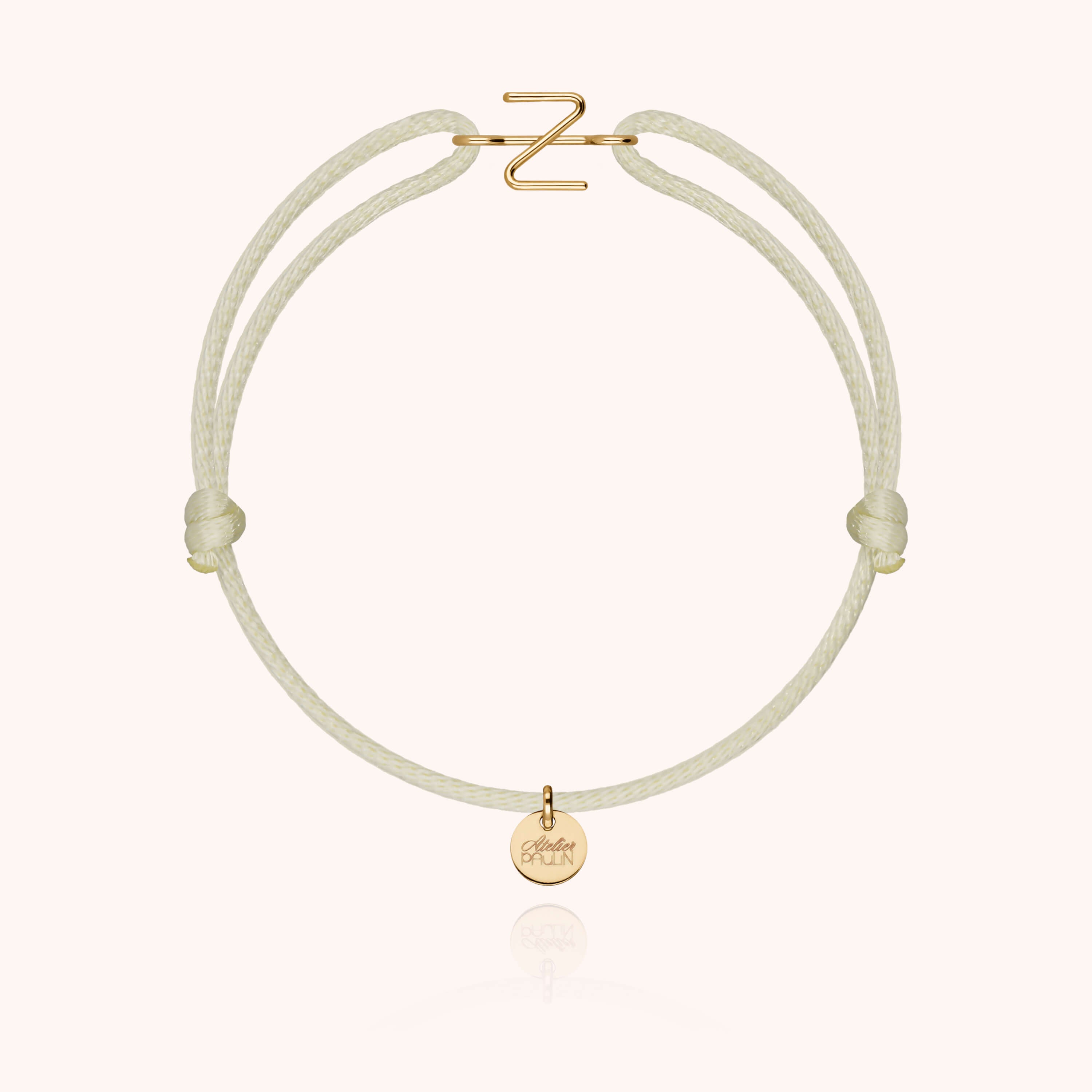 Bracelet Cordon Capitale Initiale — cadeau de luxe fait main Paris