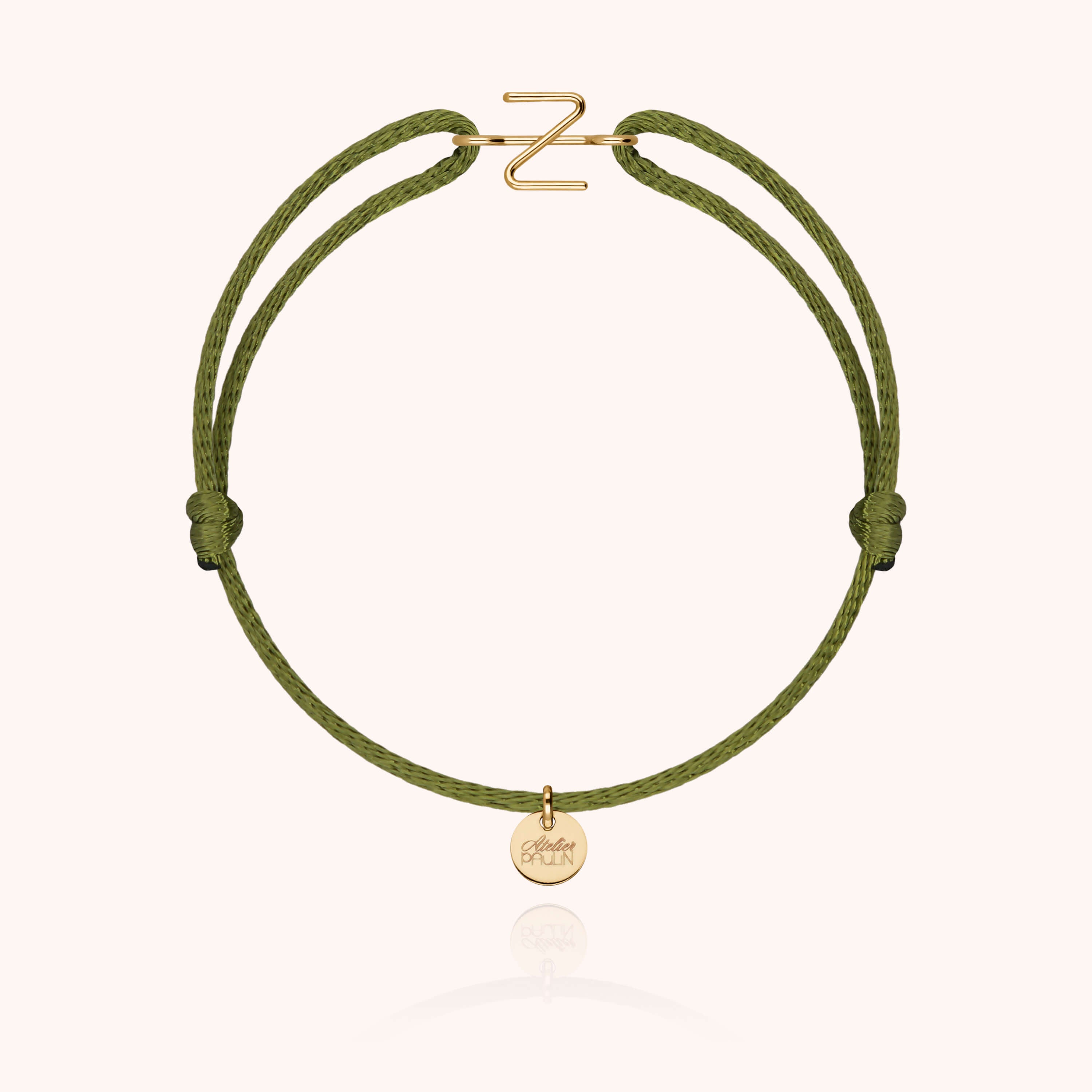 Initial Cord Bracelet - 18k yellow gold