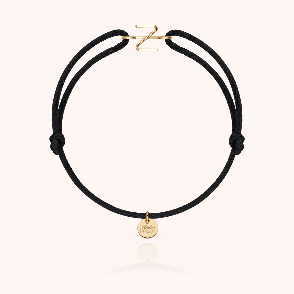 Kordelarmband Capitale Initiale aus 18K Gelbgold — personalisierbares Armband Atelier Paulin
