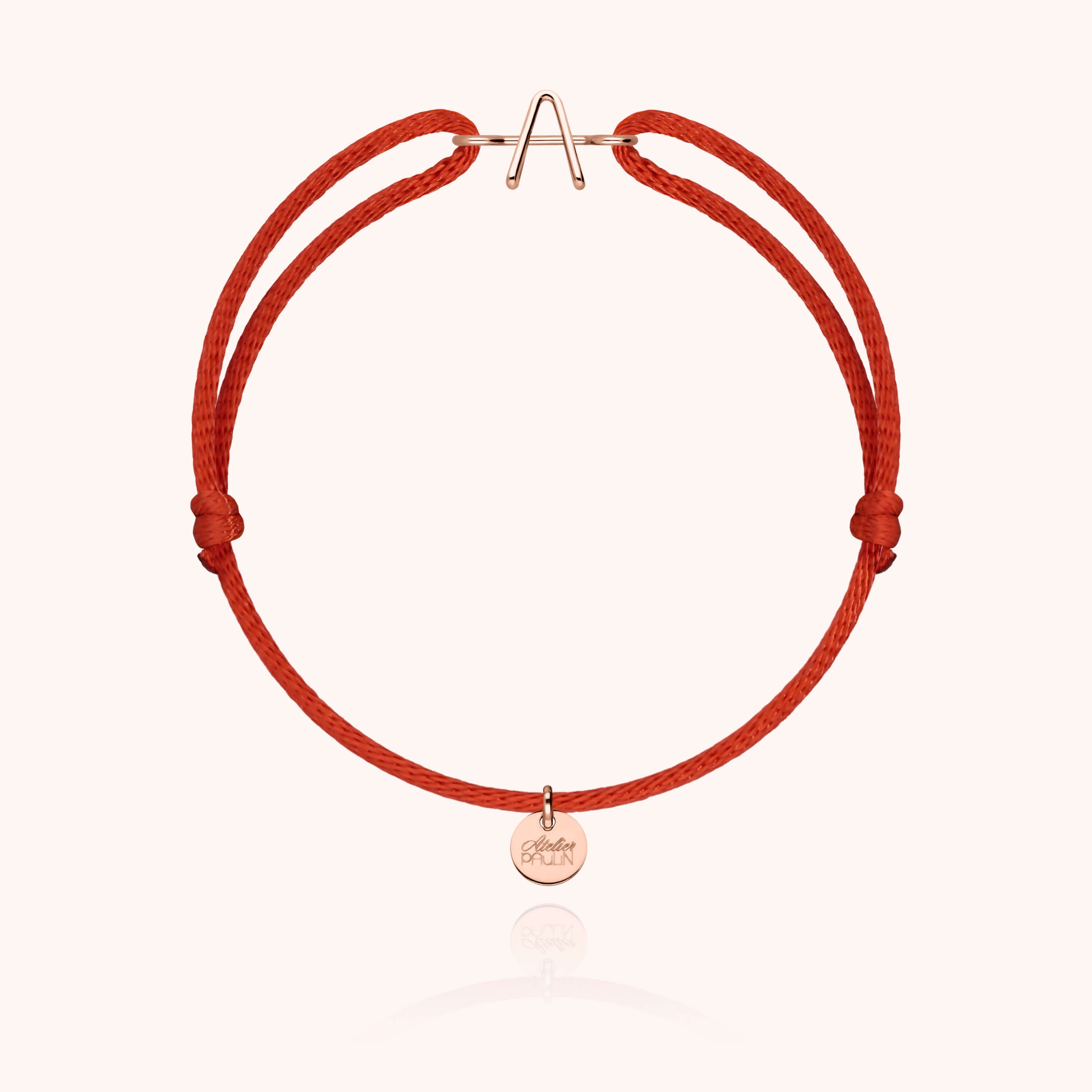 Bracelet Cordon Capitale Initiale - or rose 750/1000