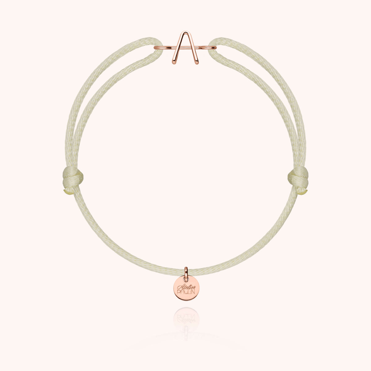 Armband Kordel Capitale Initiale — Detail Handformung, 18K Roségold