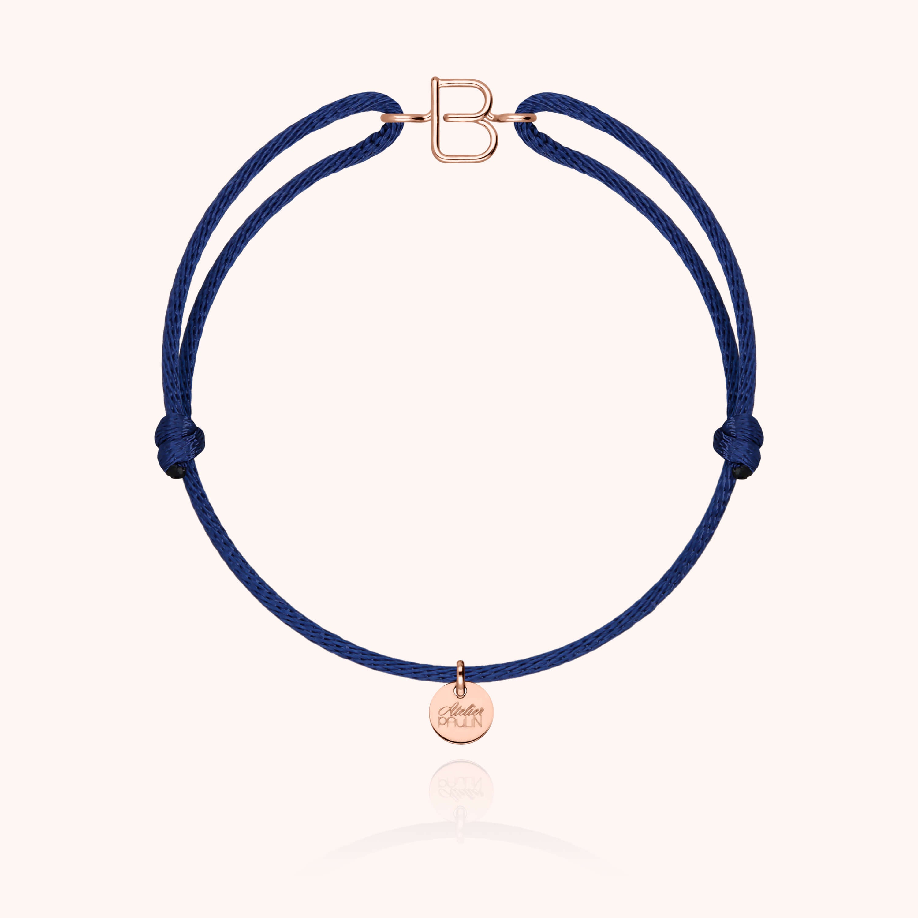 Bracciale con Cordino Iniziale - oro rosa 18 carati