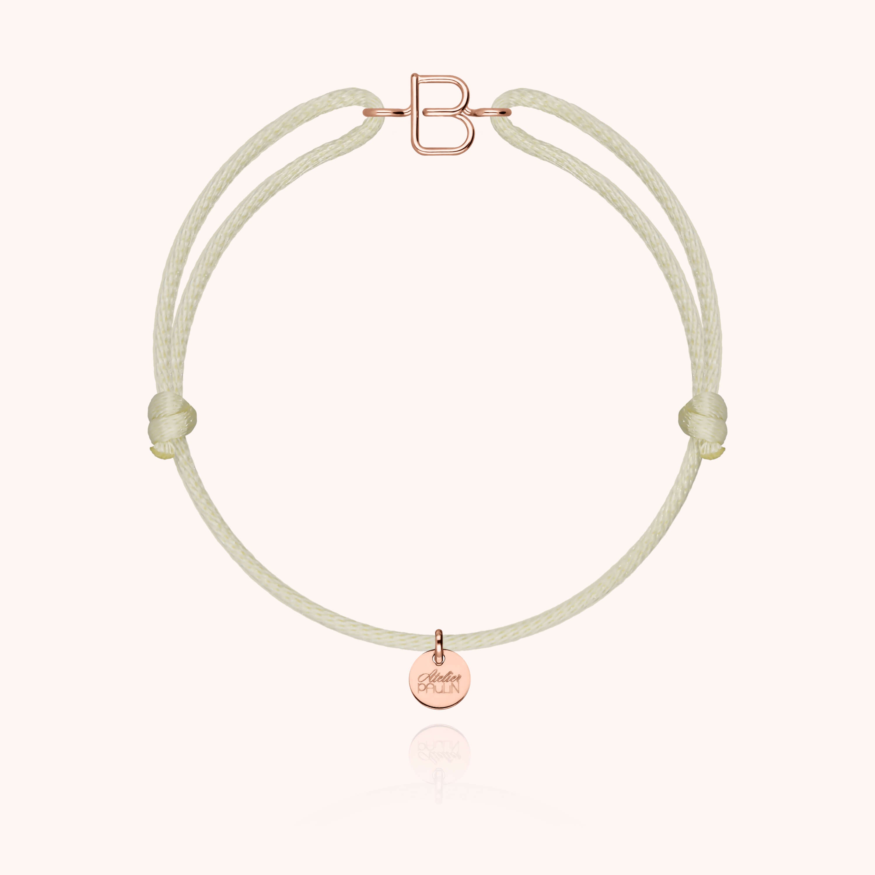 Bracciale con Cordino Iniziale - oro rosa 18 carati