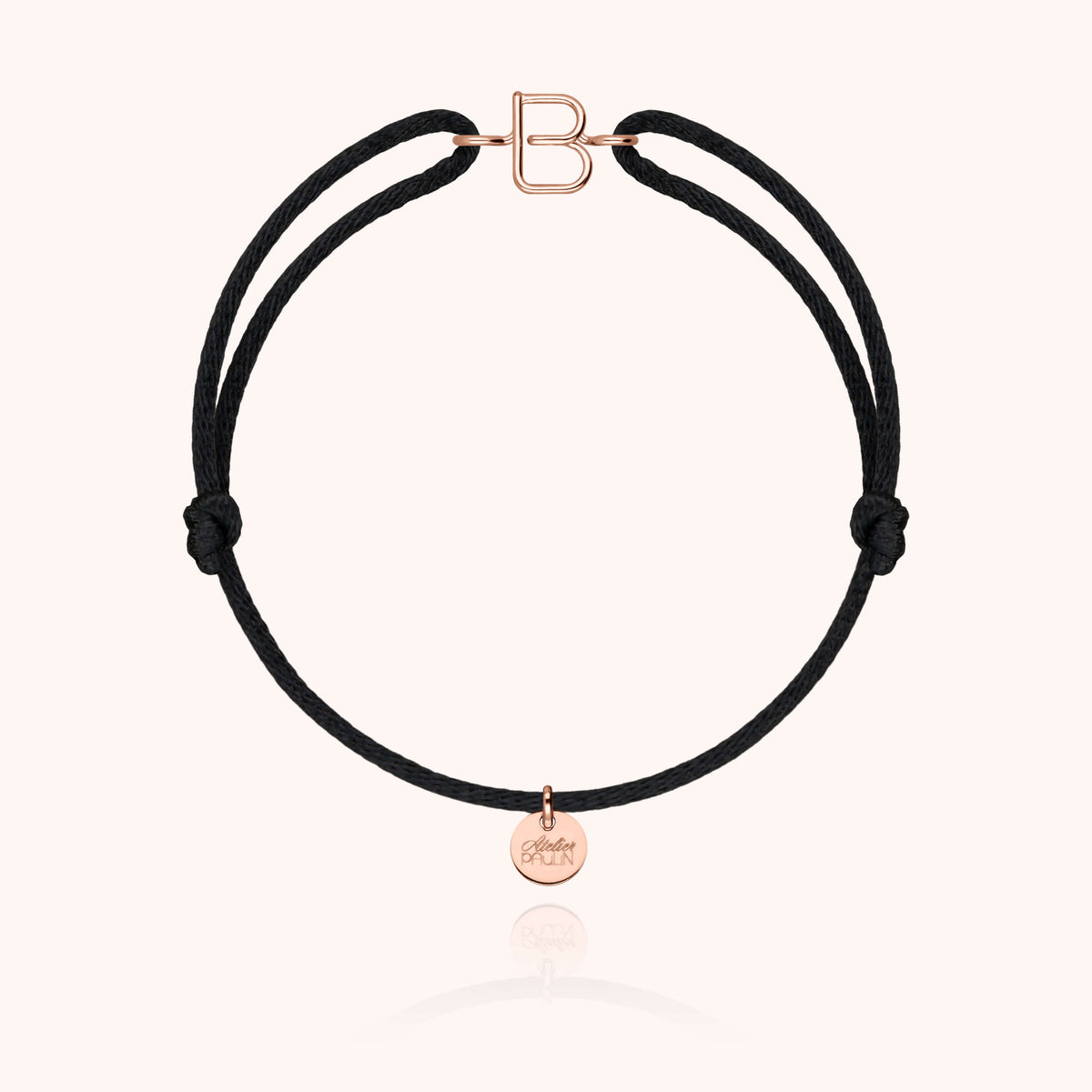 Armband Kordel Capitale Initiale aus 18K Roségold — personalisierbares Armband Atelier Paulin