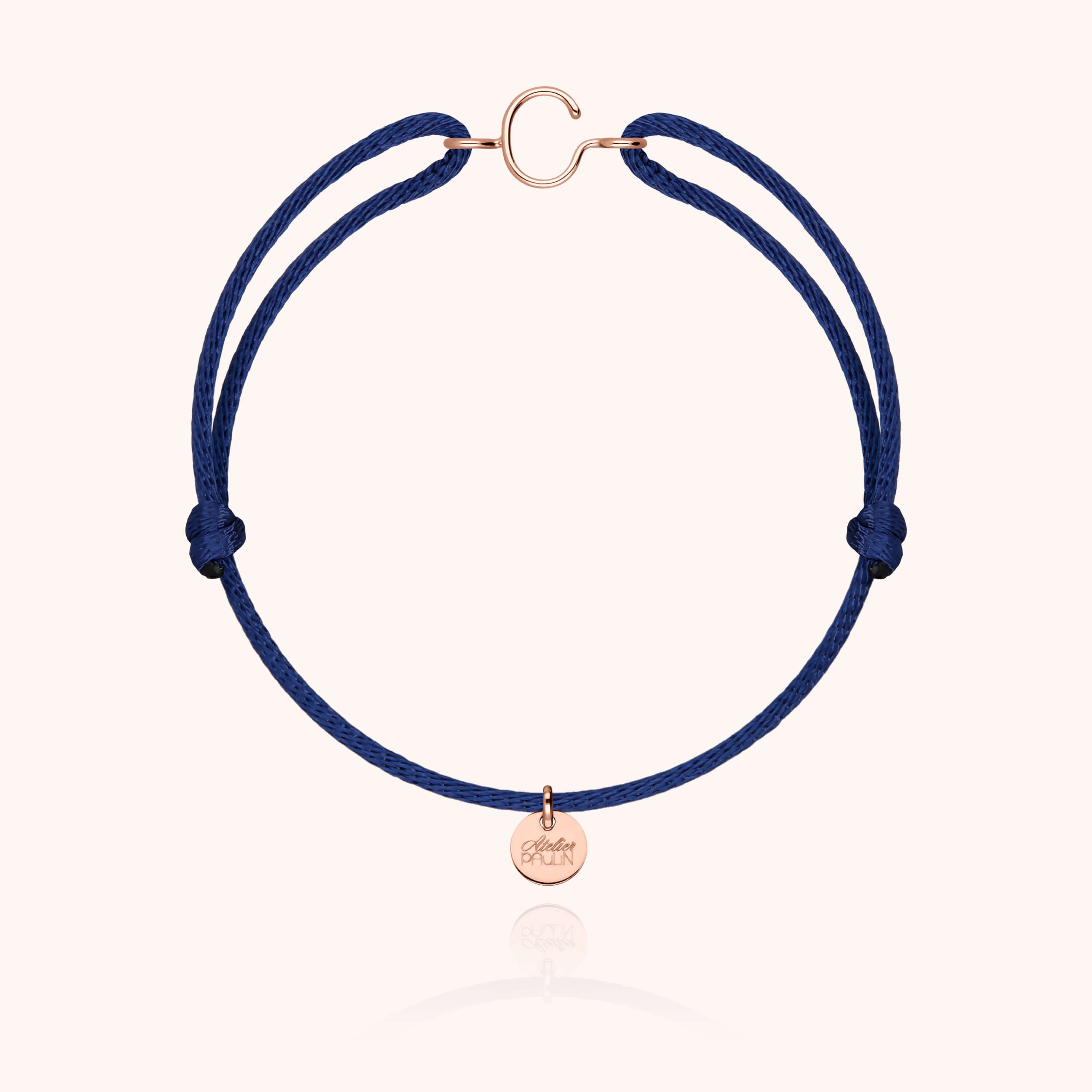 Bracciale con Cordino Iniziale - oro rosa 18 carati