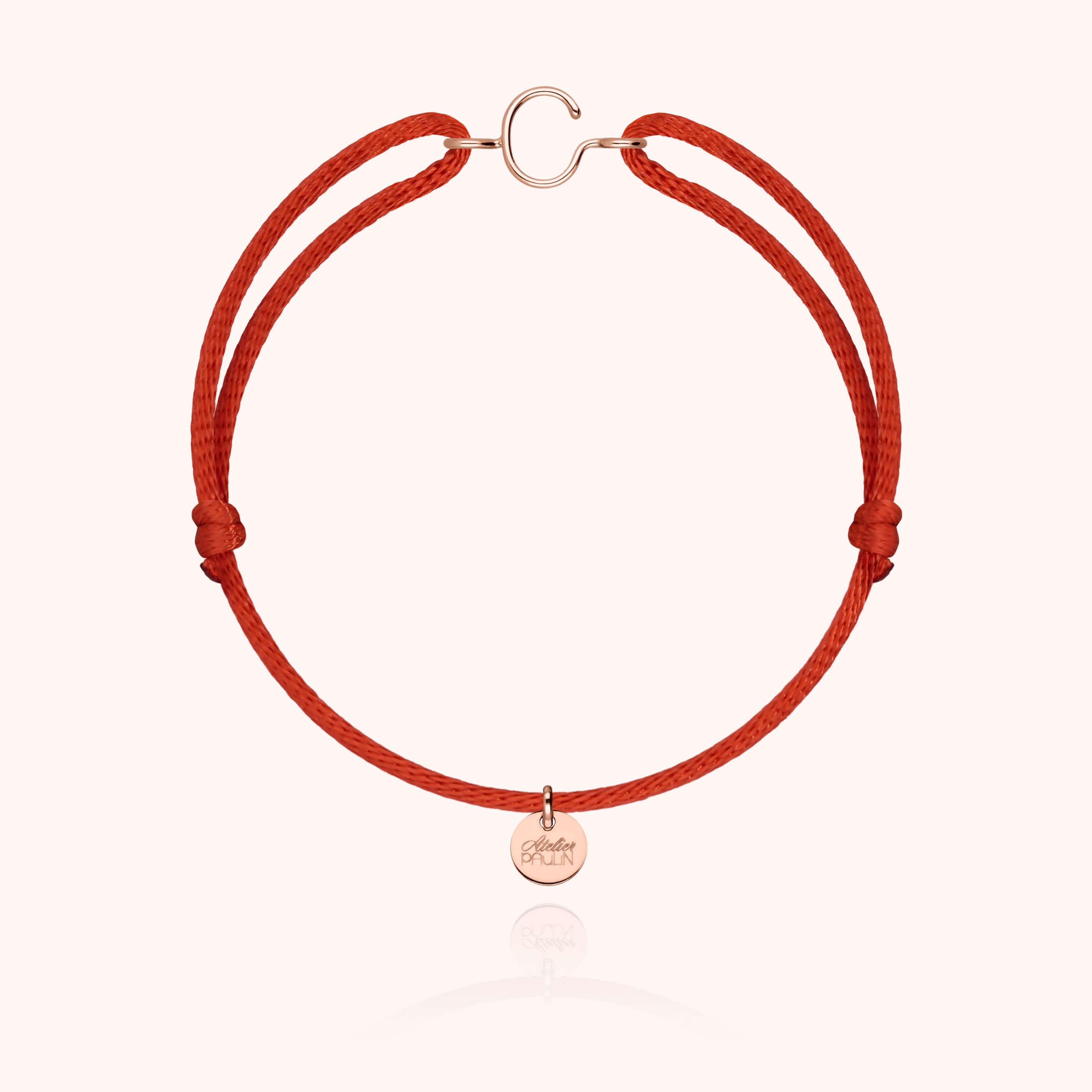 Bracciale con Cordino Iniziale - oro rosa 18 carati