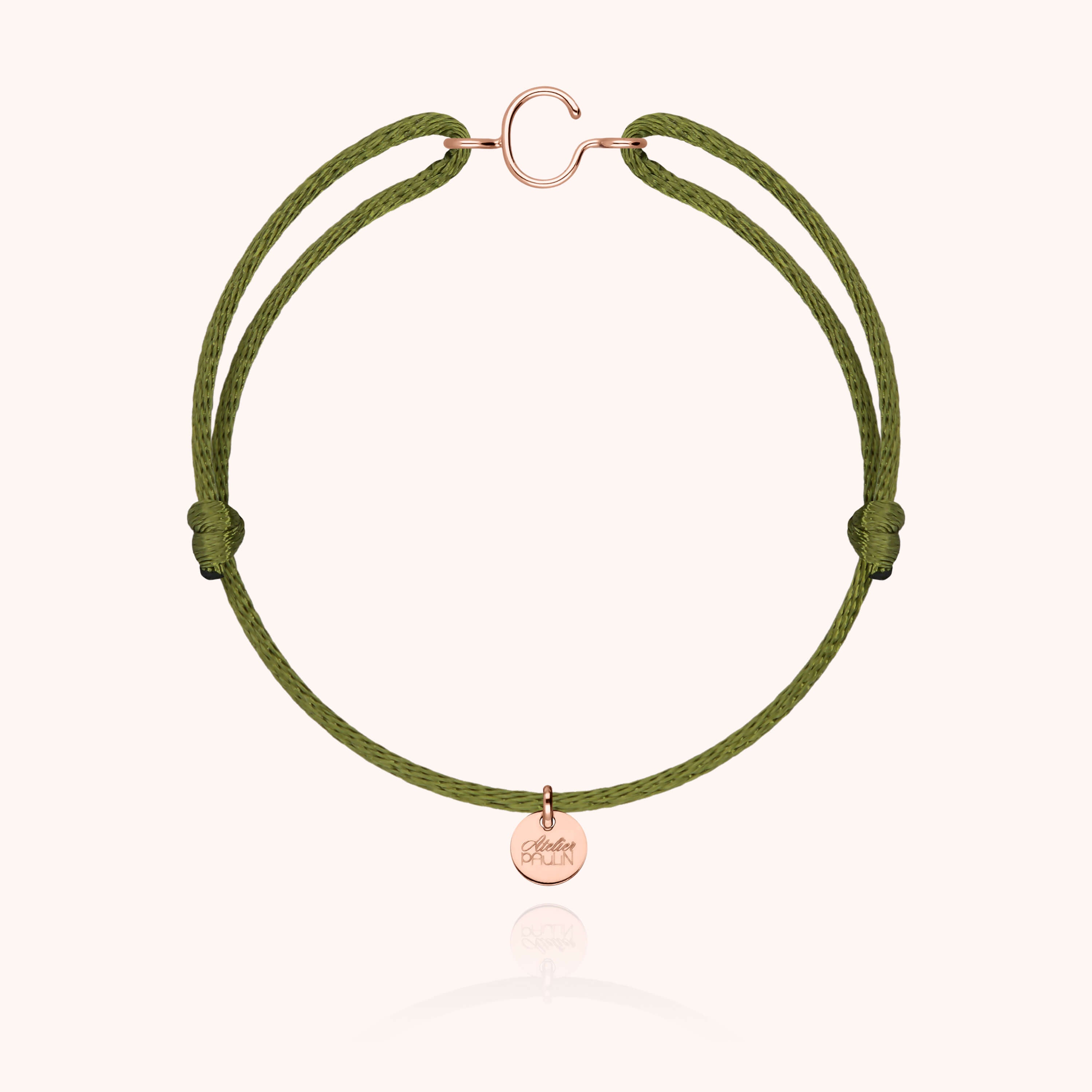 Bracciale con Cordino Iniziale - oro rosa 18 carati