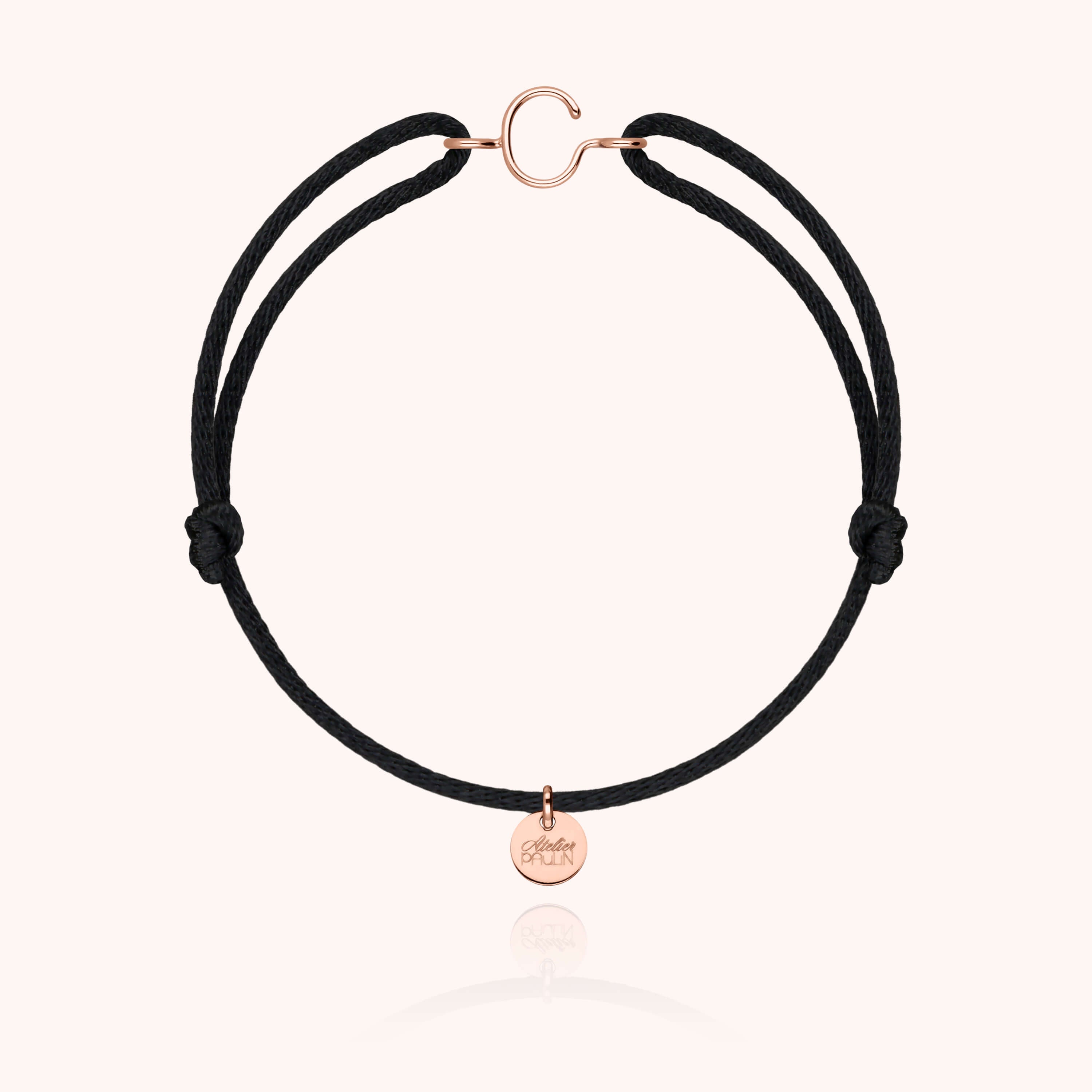 Bracciale con Cordino Iniziale - oro rosa 18 carati