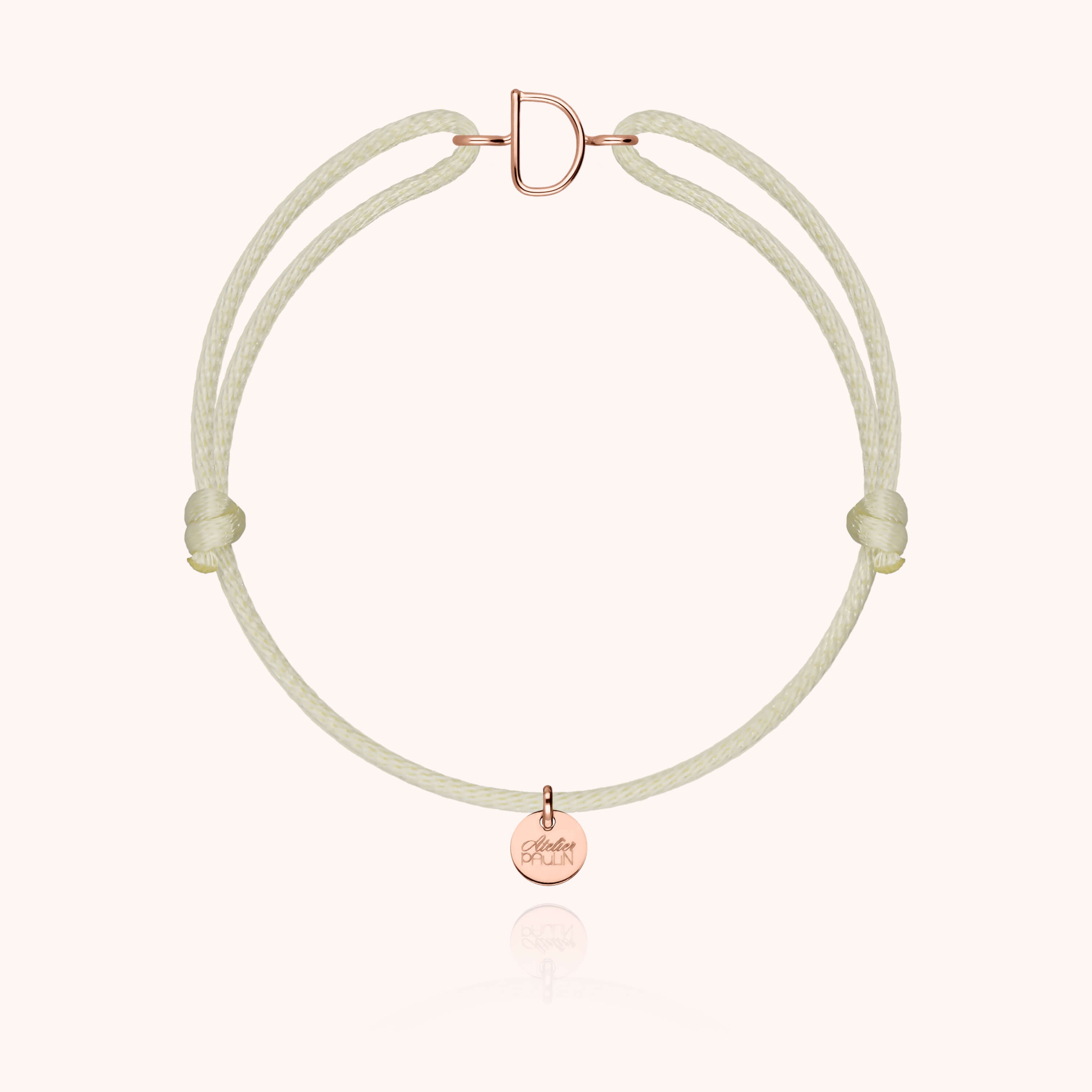 Bracciale con Cordino Iniziale - oro rosa 18 carati