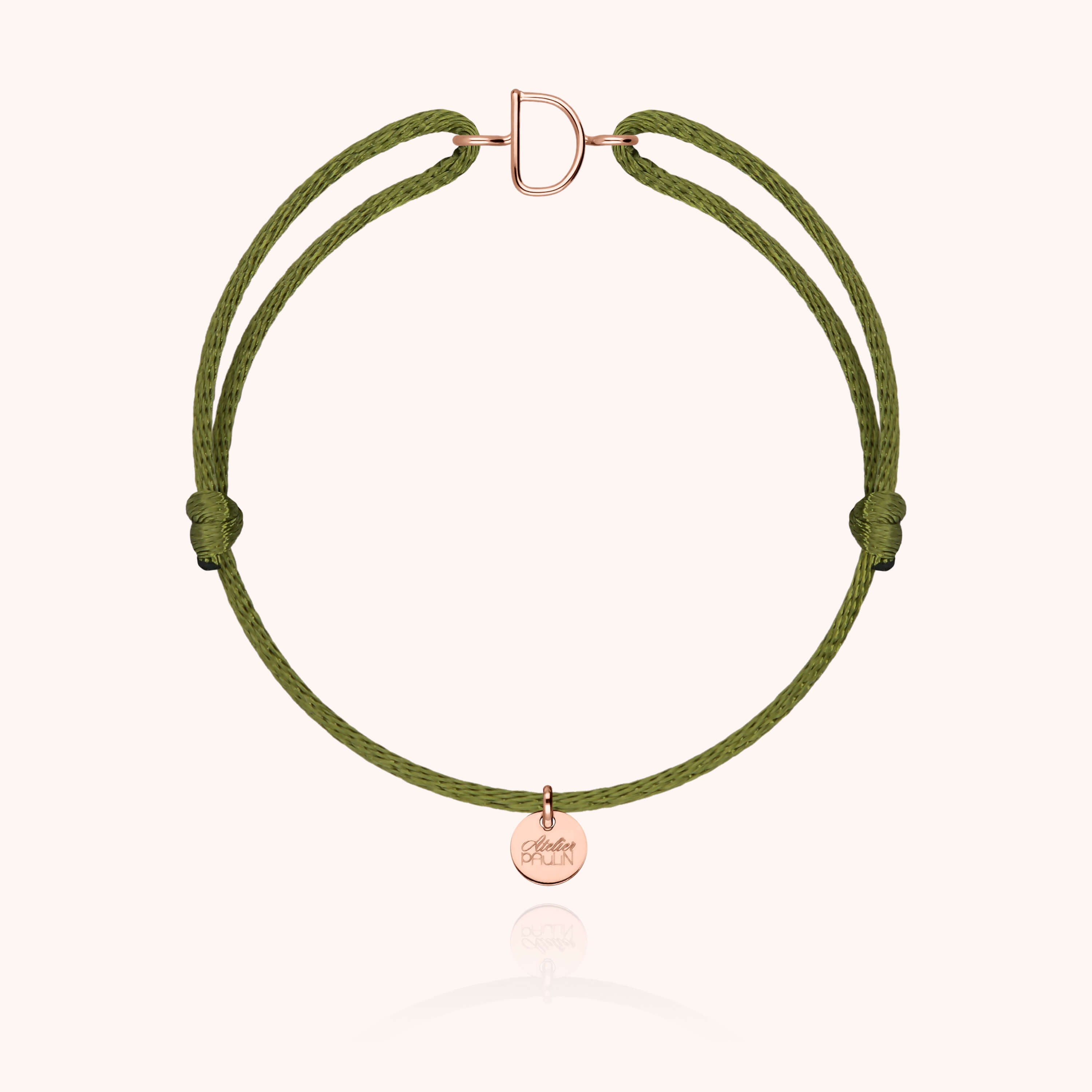 Bracciale con Cordino Iniziale - oro rosa 18 carati