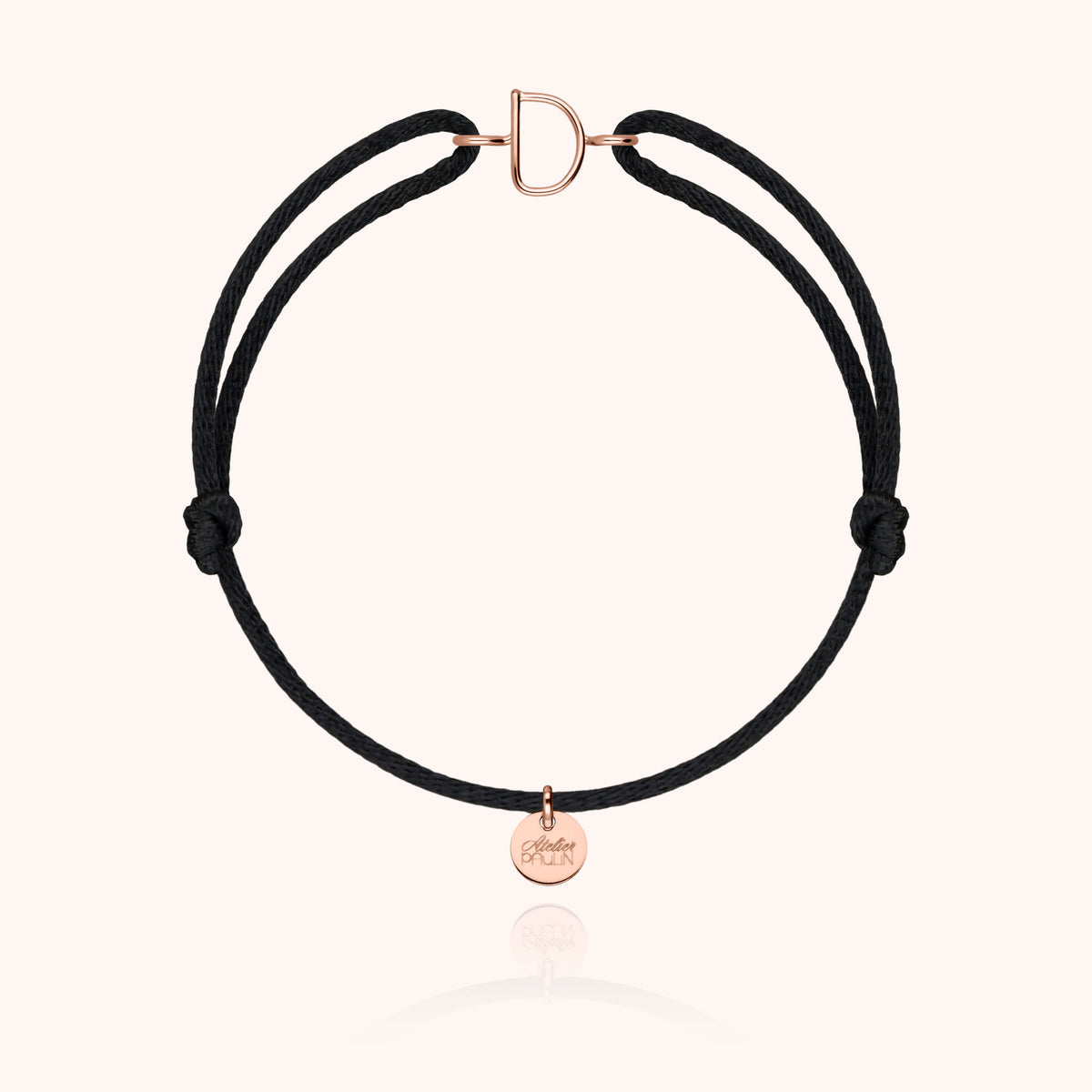 Kordelarmband Capitale Initiale aus 18K Roségold — personalisierbares Armband Atelier Paulin