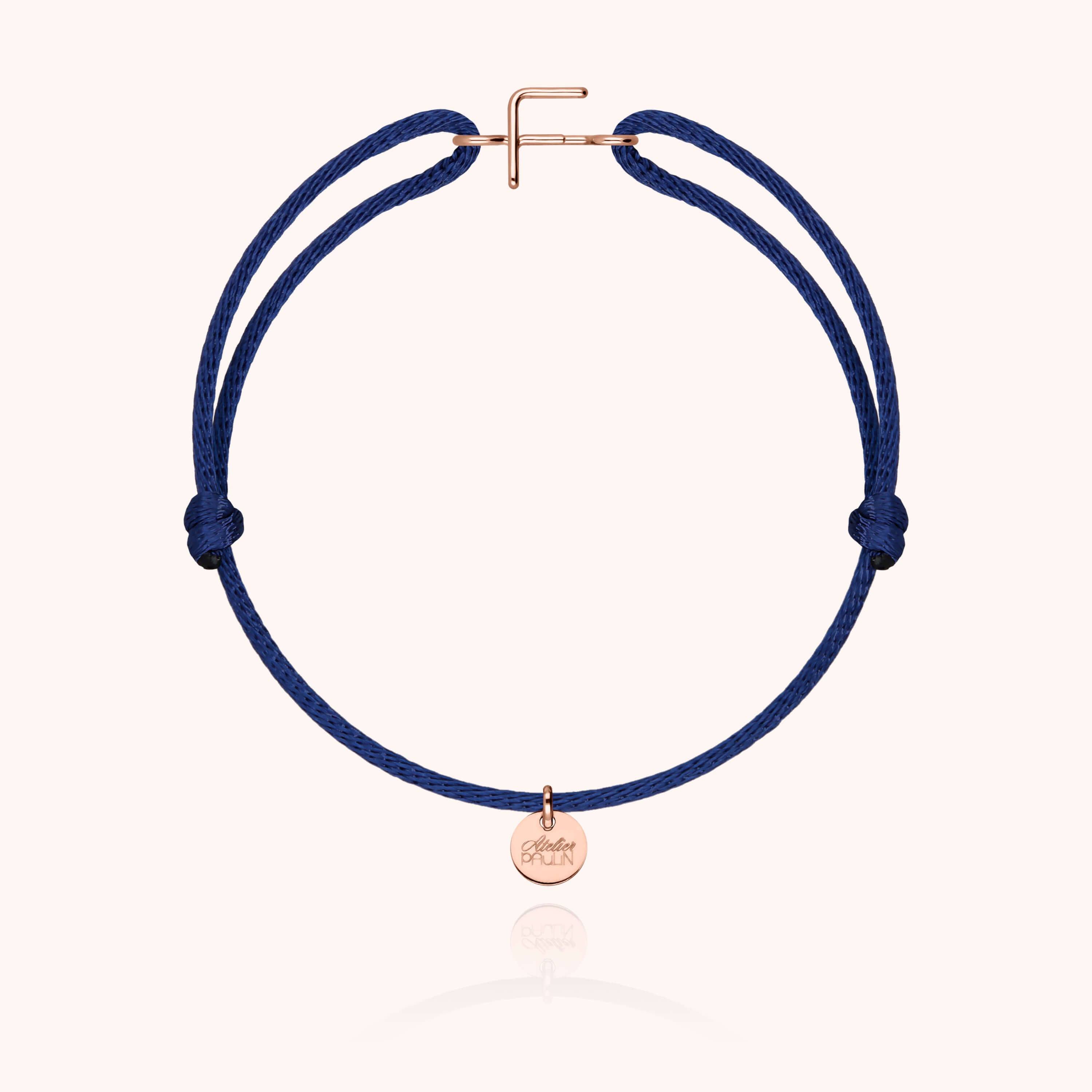 Bracciale con Cordino Iniziale - oro rosa 18 carati