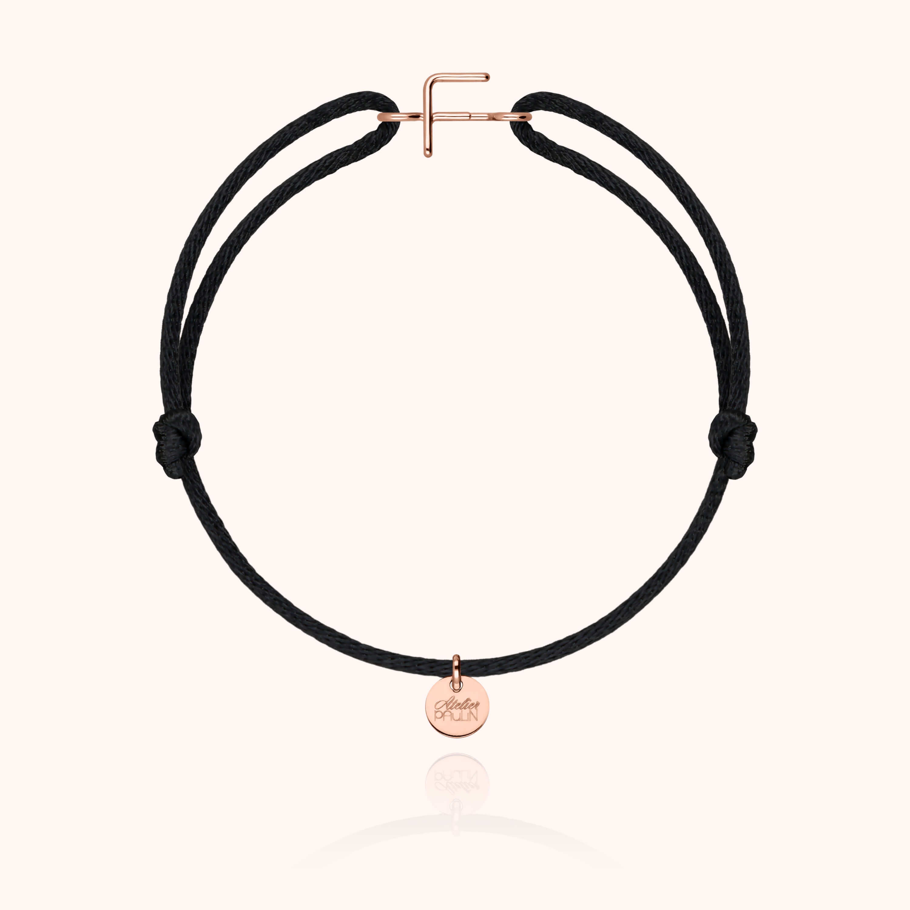 Bracciale con Cordino Iniziale - oro rosa 18 carati