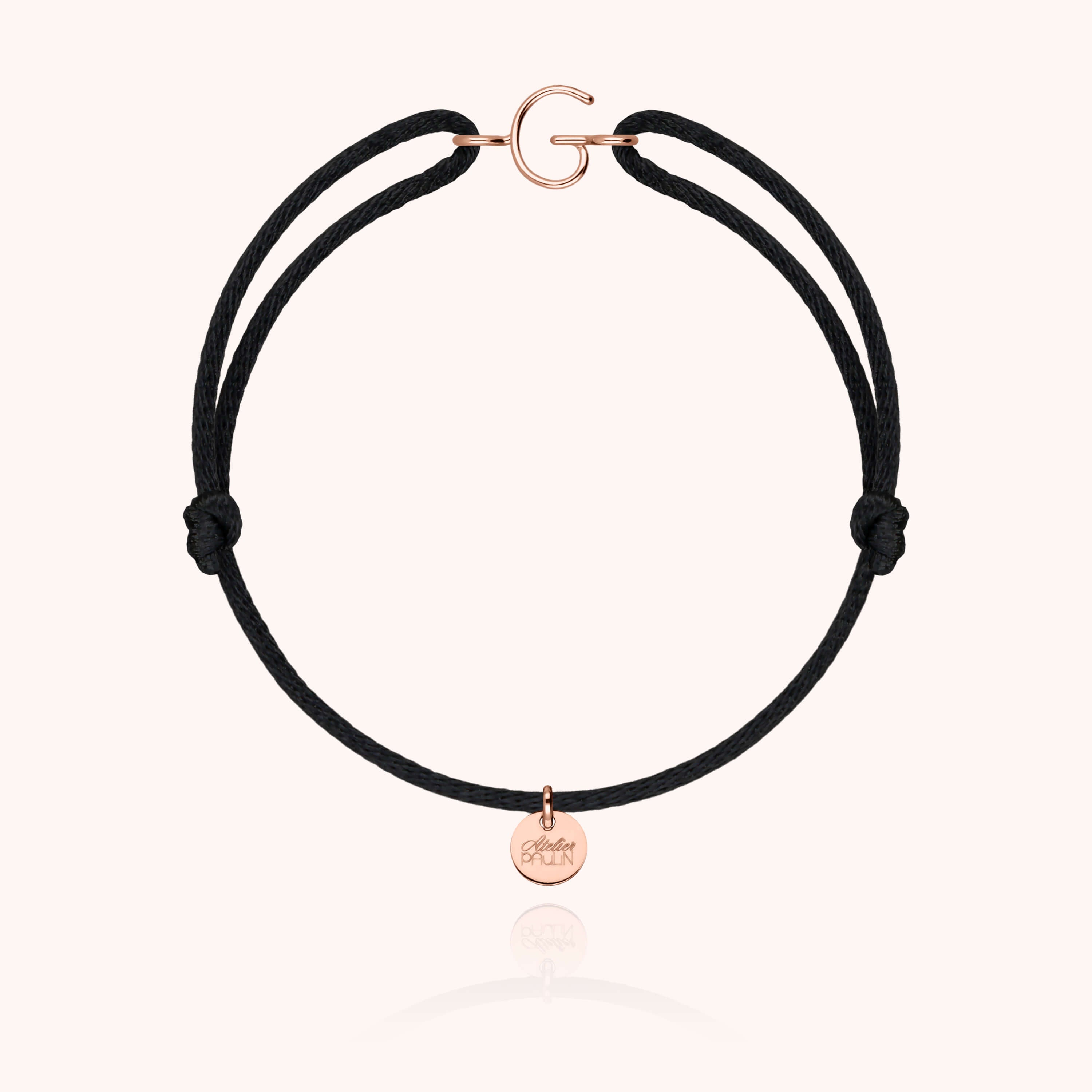 Bracciale con Cordino Iniziale - oro rosa 18 carati