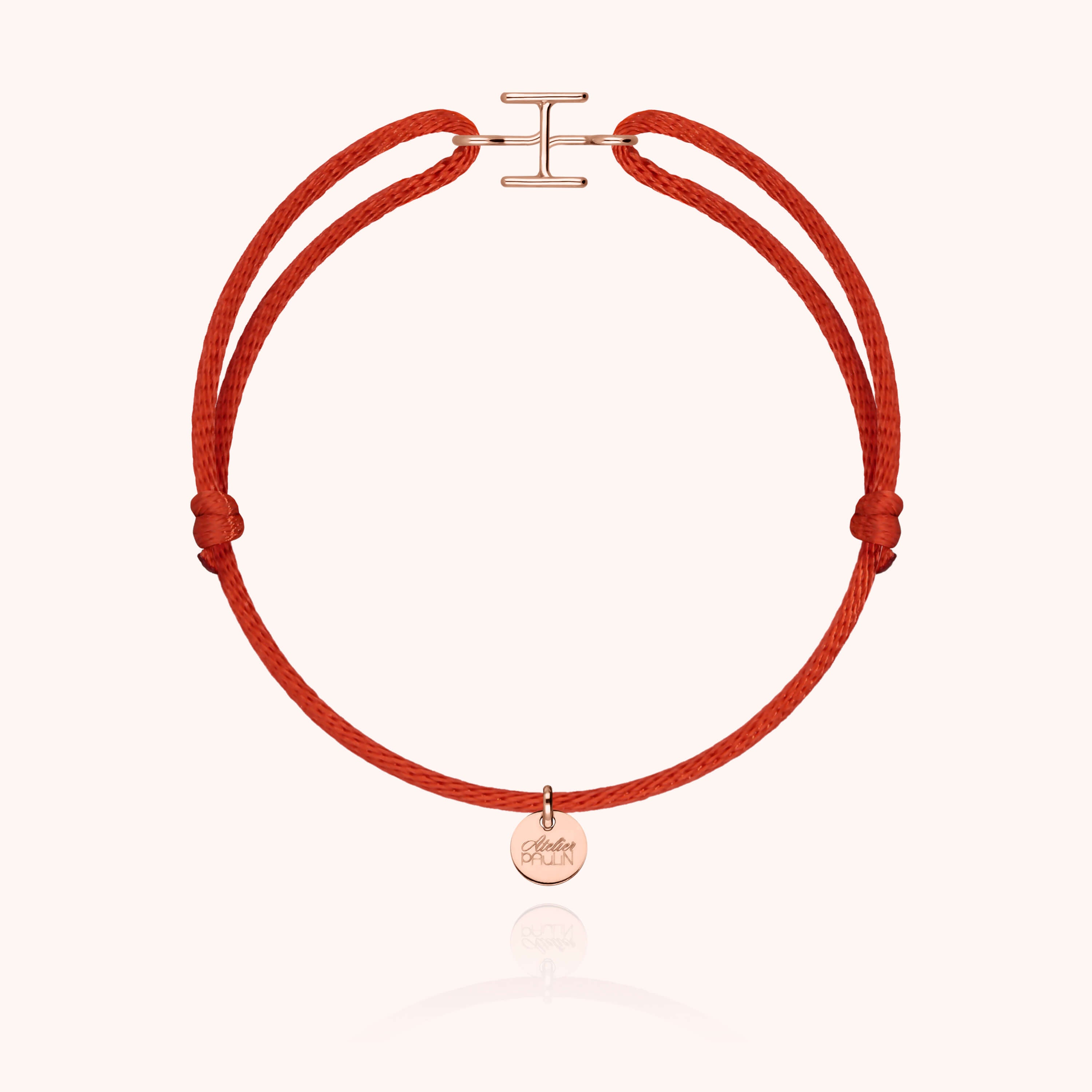 Bracciale con Cordino Iniziale - oro rosa 18 carati