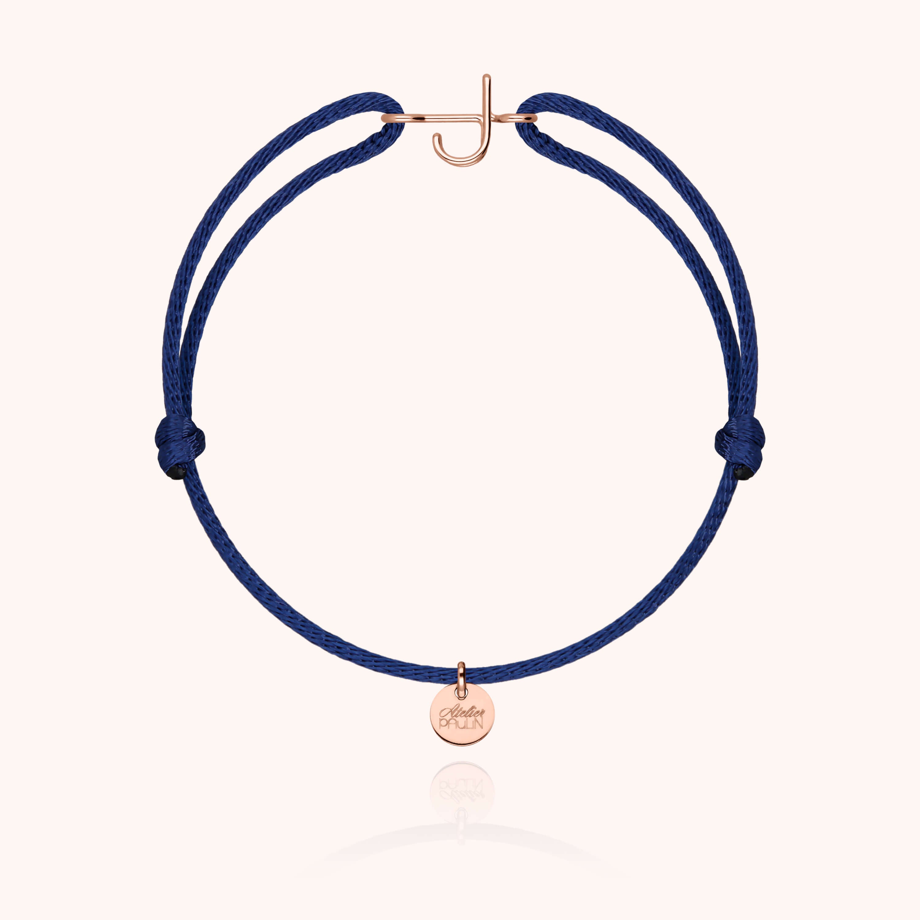 Bracciale con Cordino Iniziale - oro rosa 18 carati