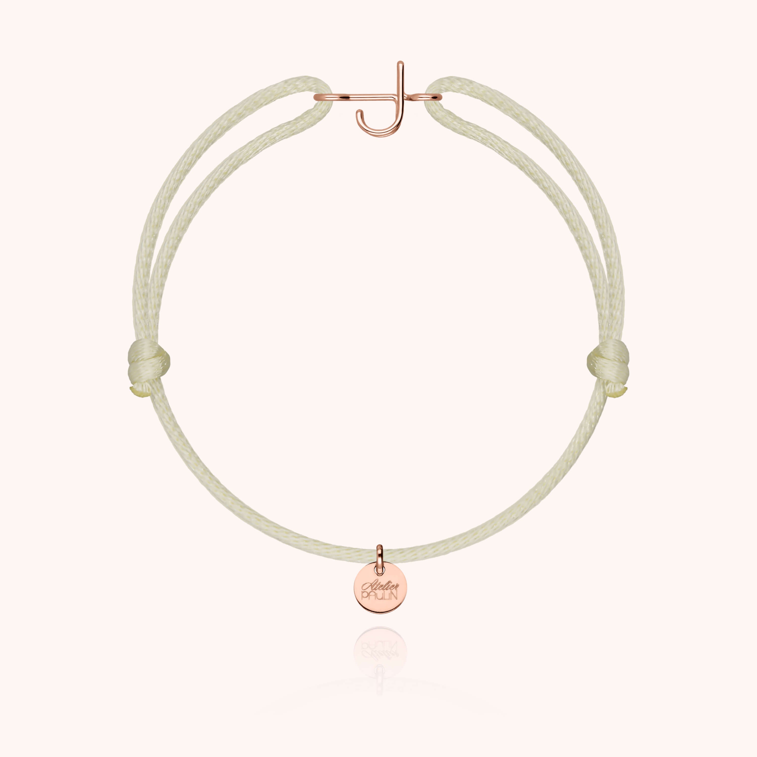 Bracciale con Cordino Iniziale - oro rosa 18 carati