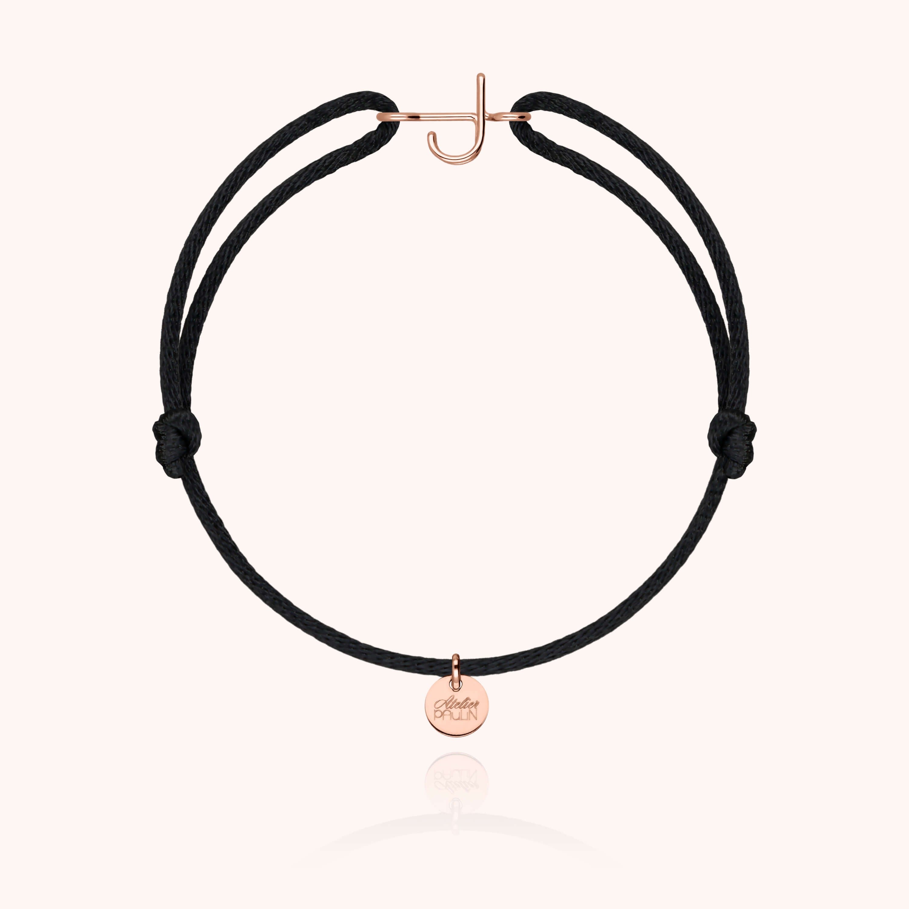 Bracciale con Cordino Iniziale - oro rosa 18 carati