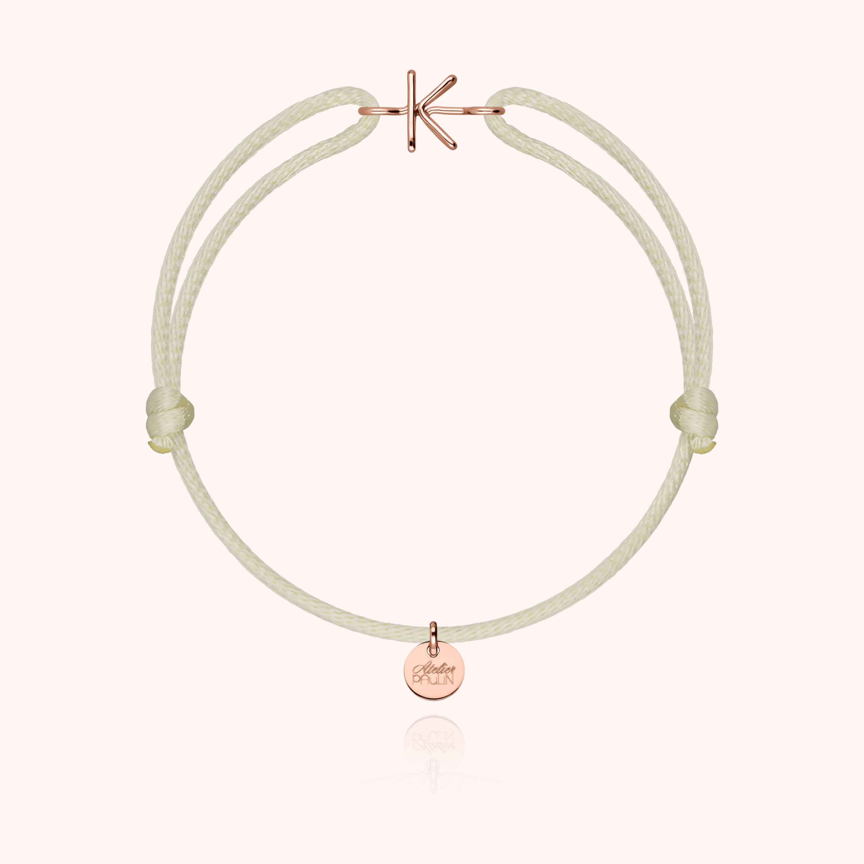 Bracciale con Cordino Iniziale - oro rosa 18 carati