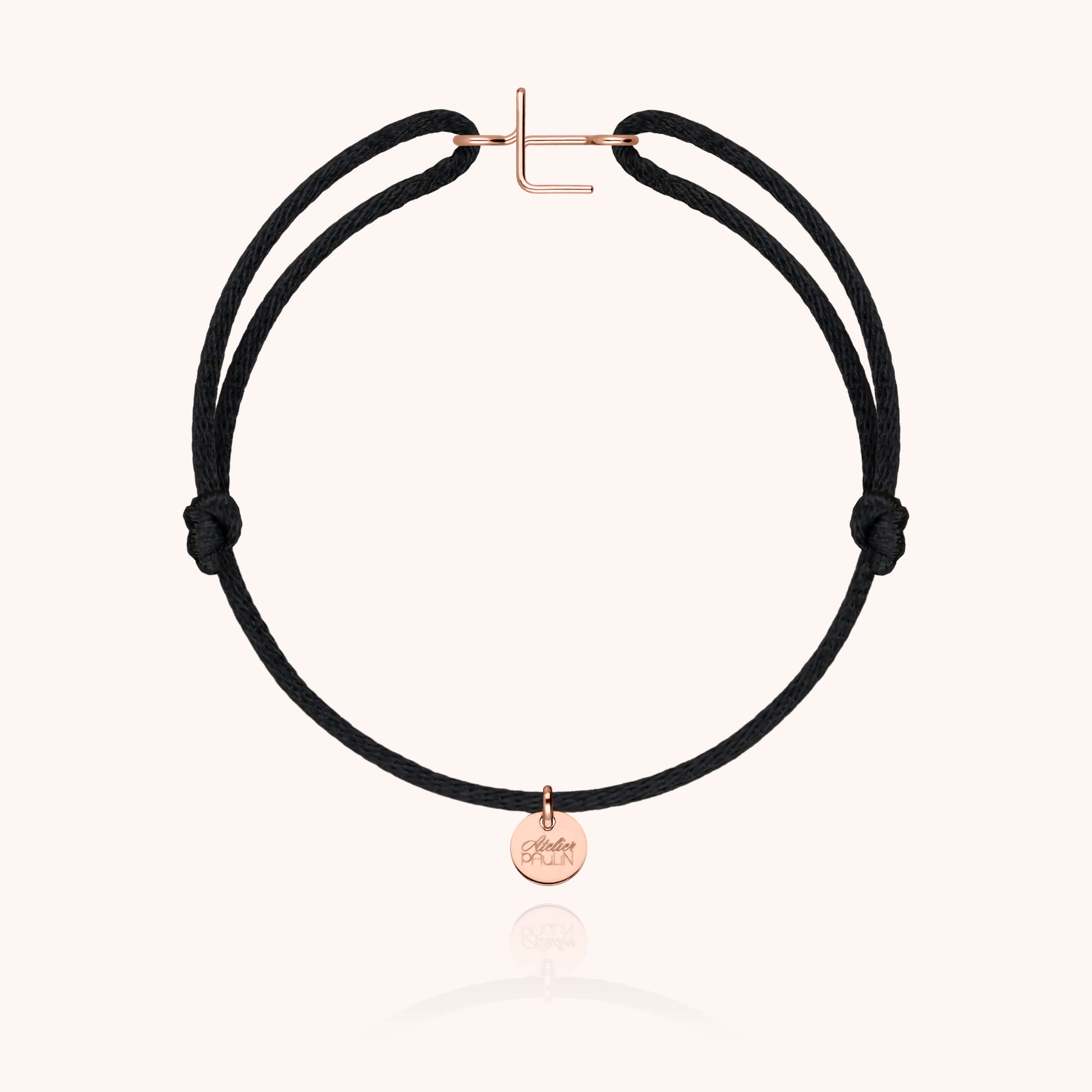 Bracciale con Cordino Iniziale - oro rosa 18 carati