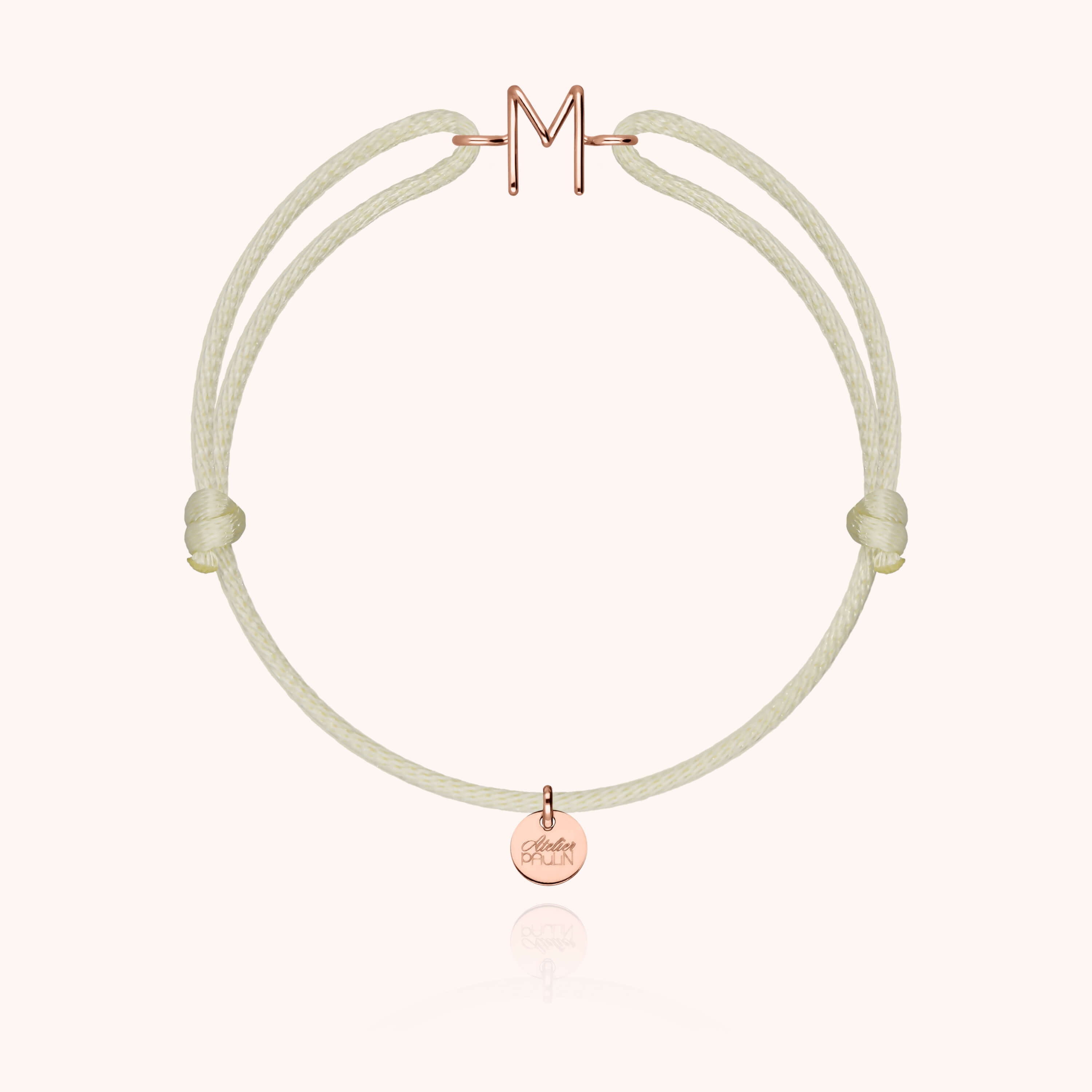 Bracciale con Cordino Iniziale - oro rosa 18 carati