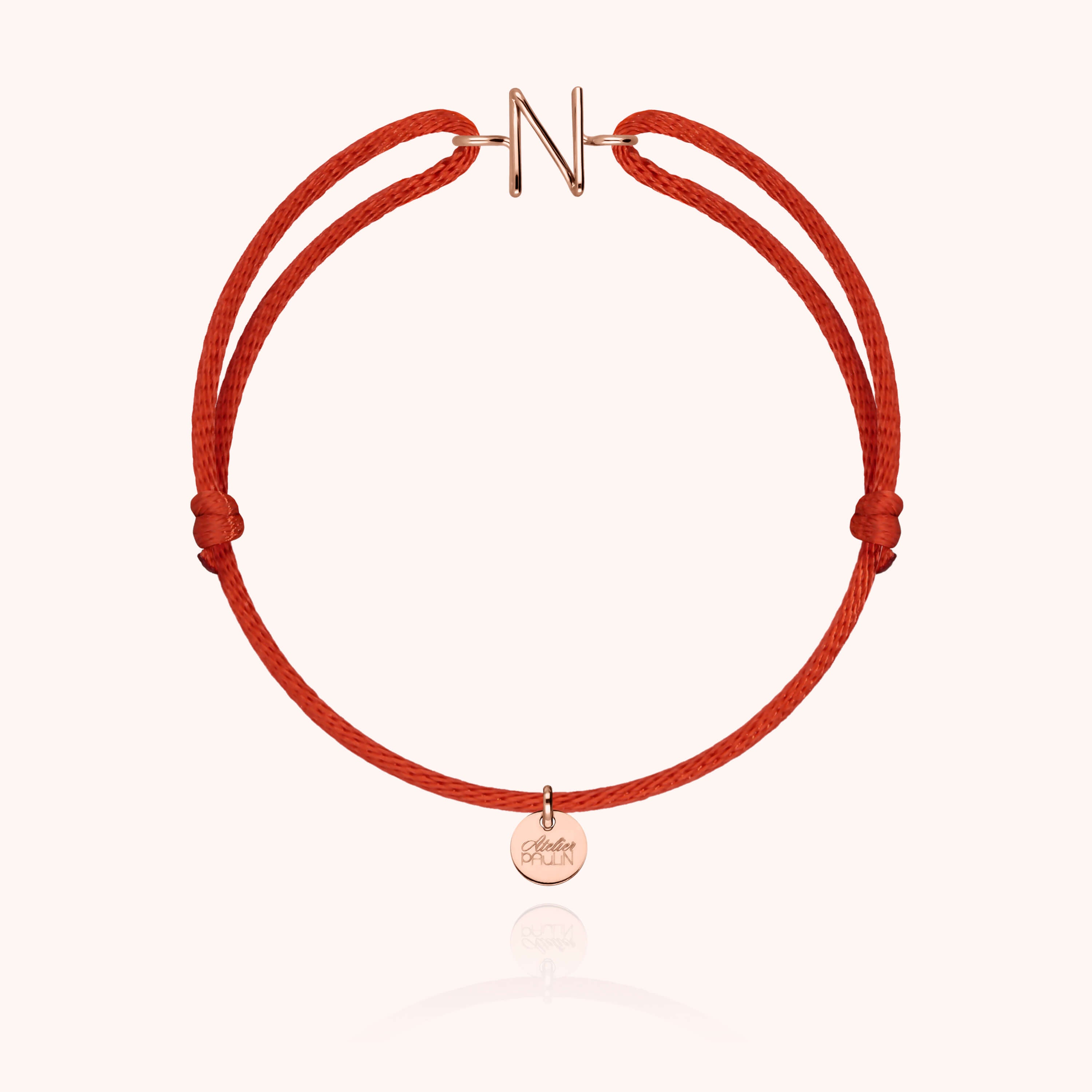 Bracciale con Cordino Iniziale - oro rosa 18 carati