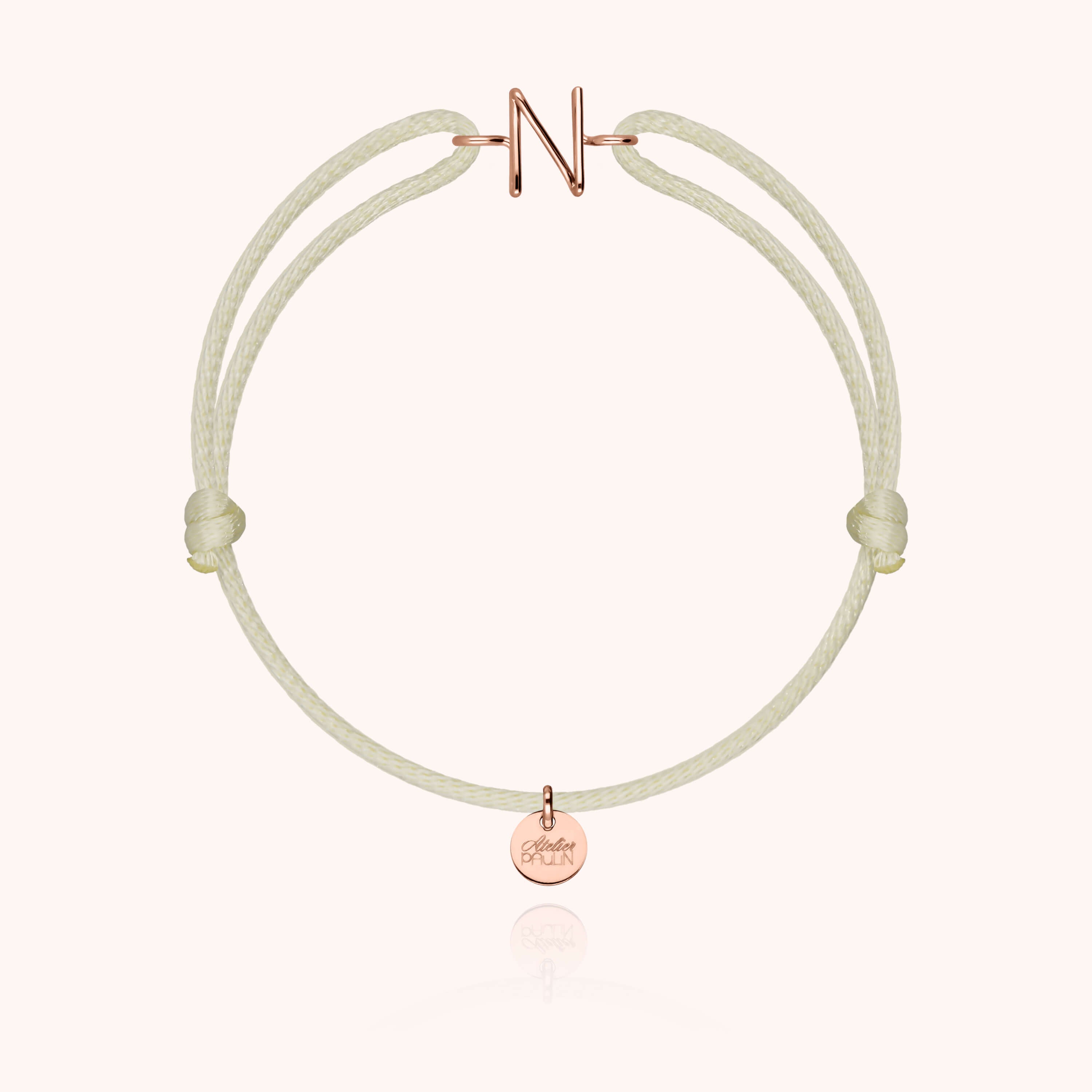 Bracciale con Cordino Iniziale - oro rosa 18 carati