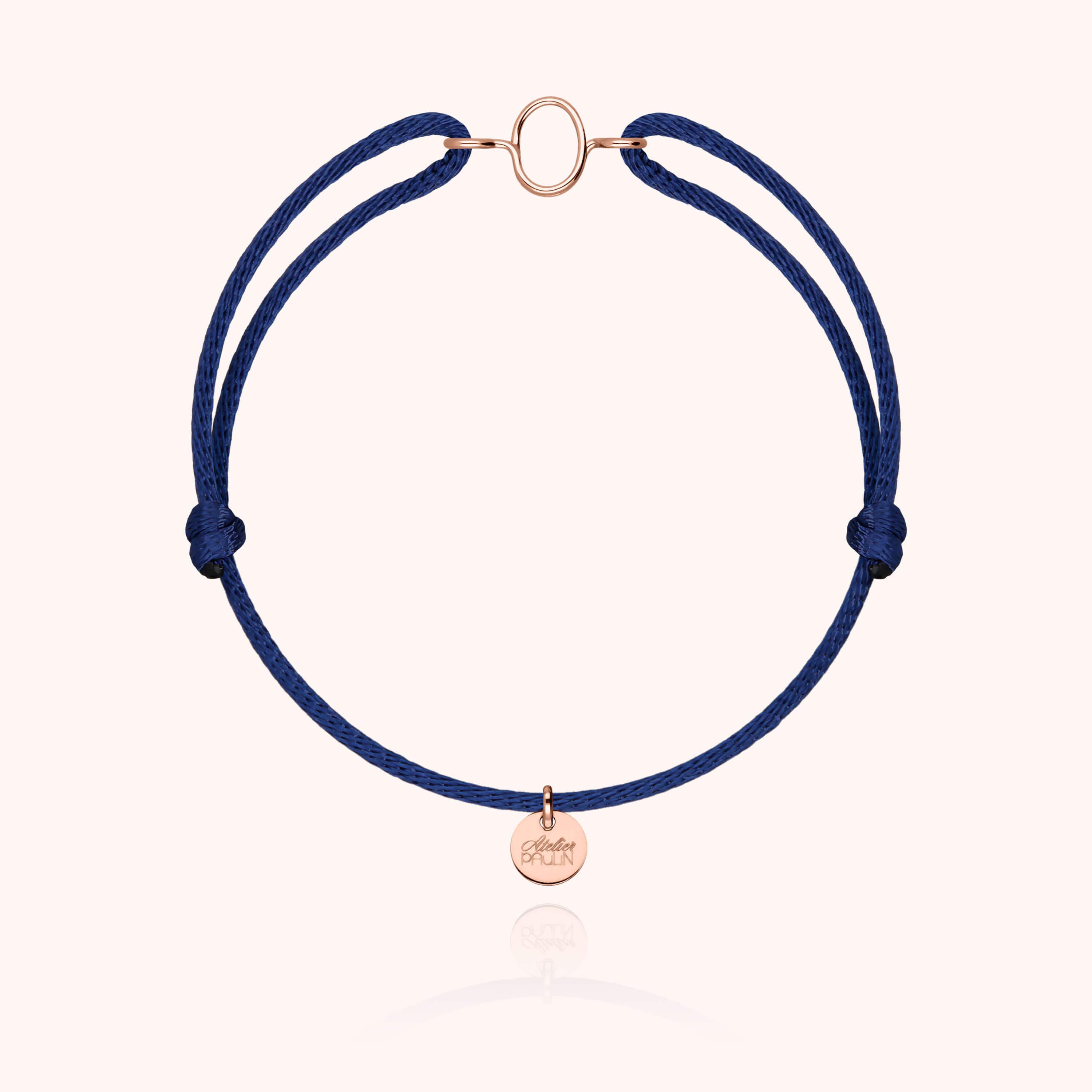 Bracciale con Cordino Iniziale - oro rosa 18 carati