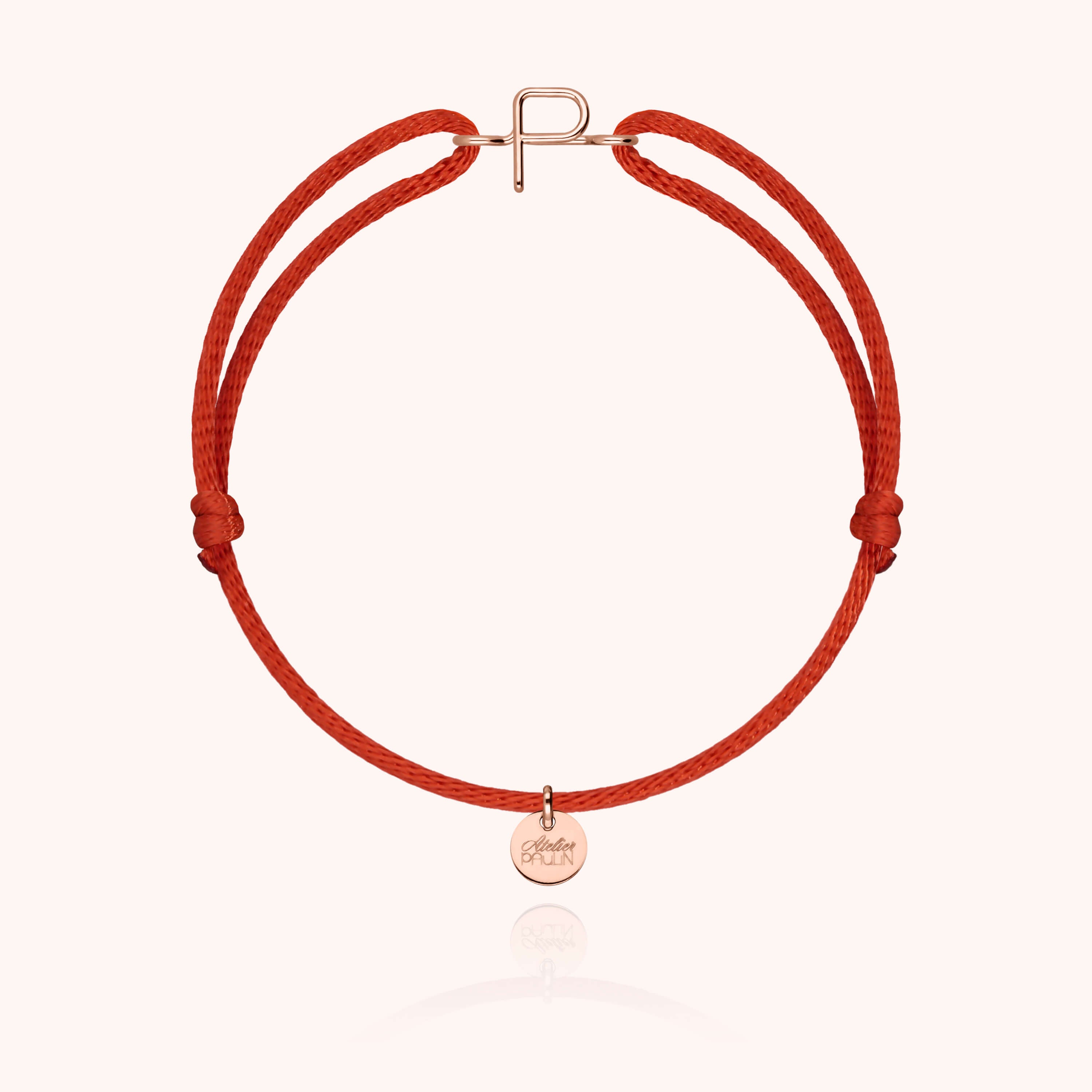 Bracciale con Cordino Iniziale - oro rosa 18 carati