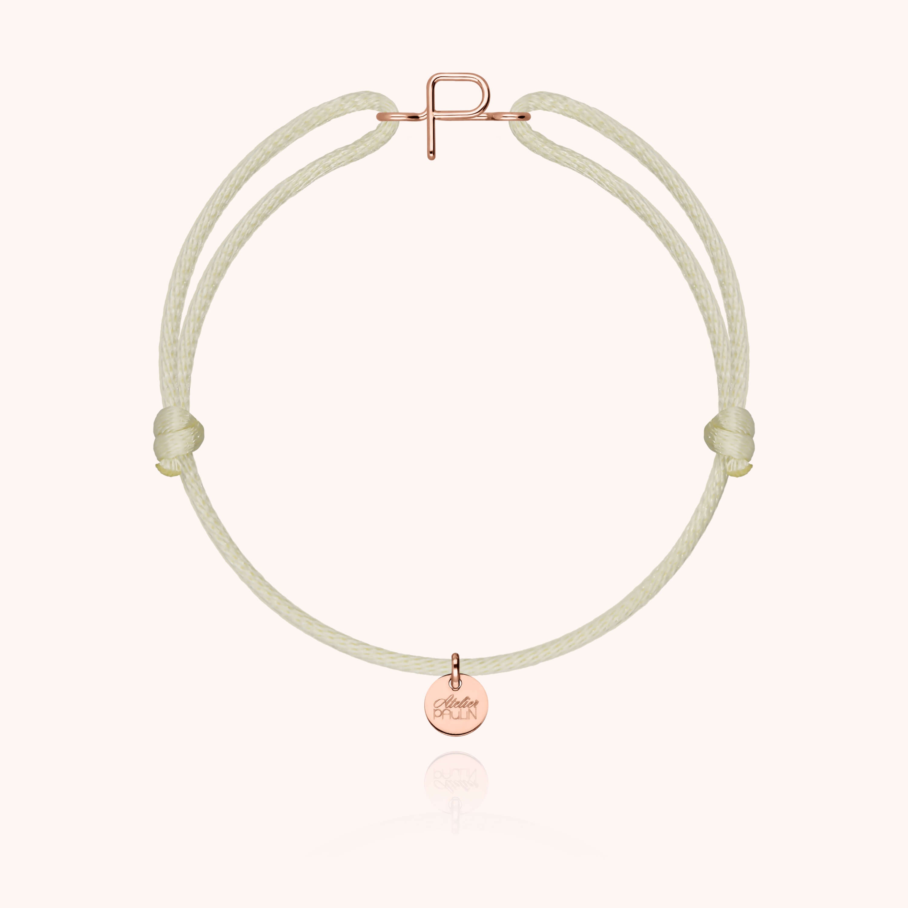 Bracciale con Cordino Iniziale - oro rosa 18 carati