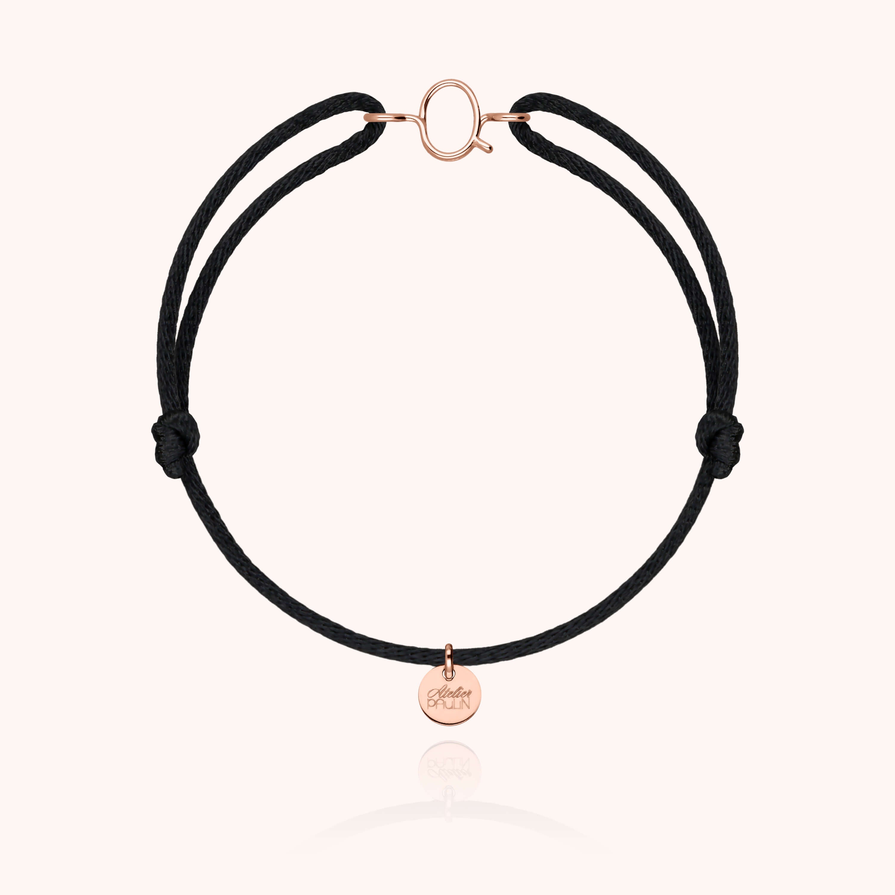 Bracciale con Cordino Iniziale - oro rosa 18 carati