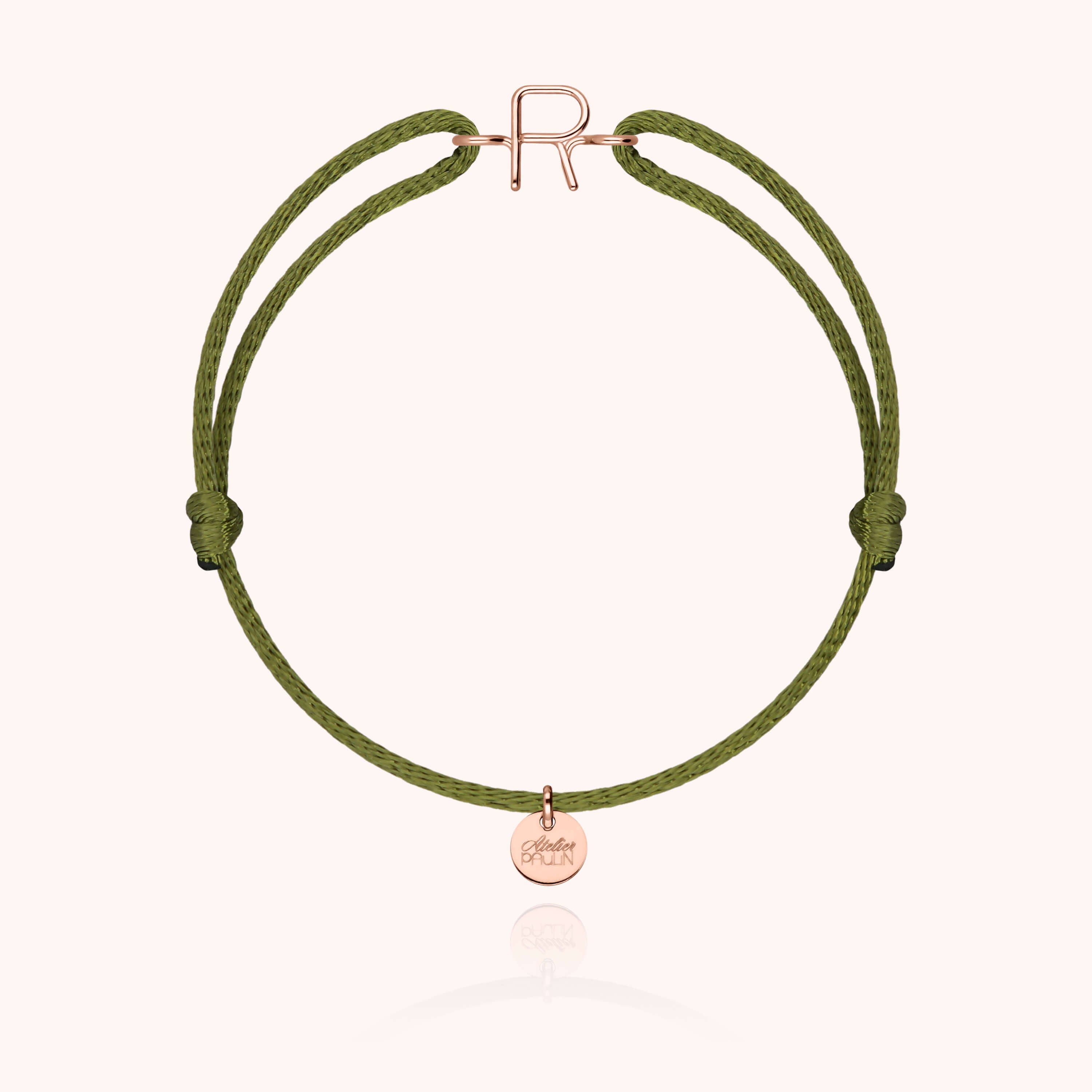 Bracciale con Cordino Iniziale - oro rosa 18 carati