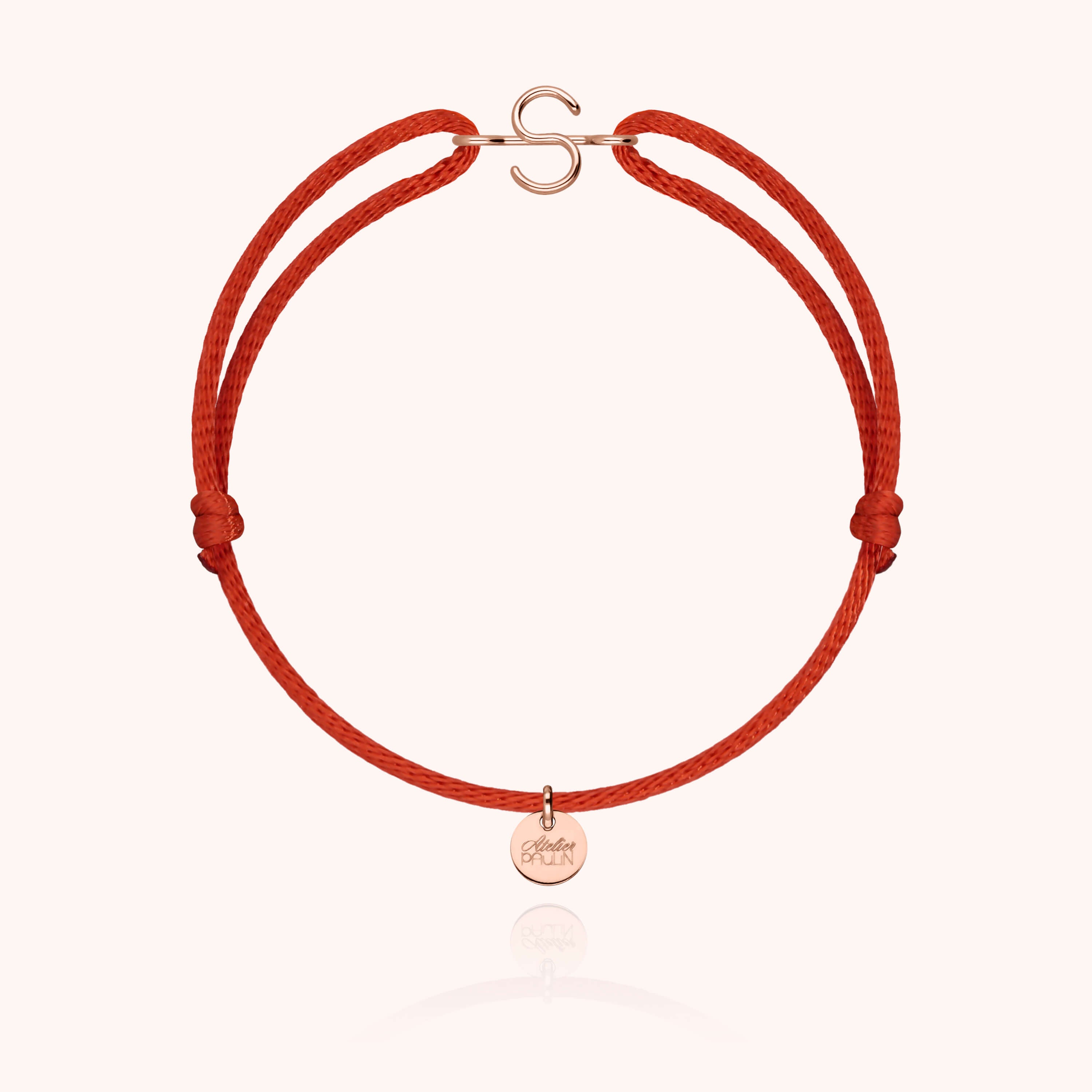 Bracciale con Cordino Iniziale - oro rosa 18 carati