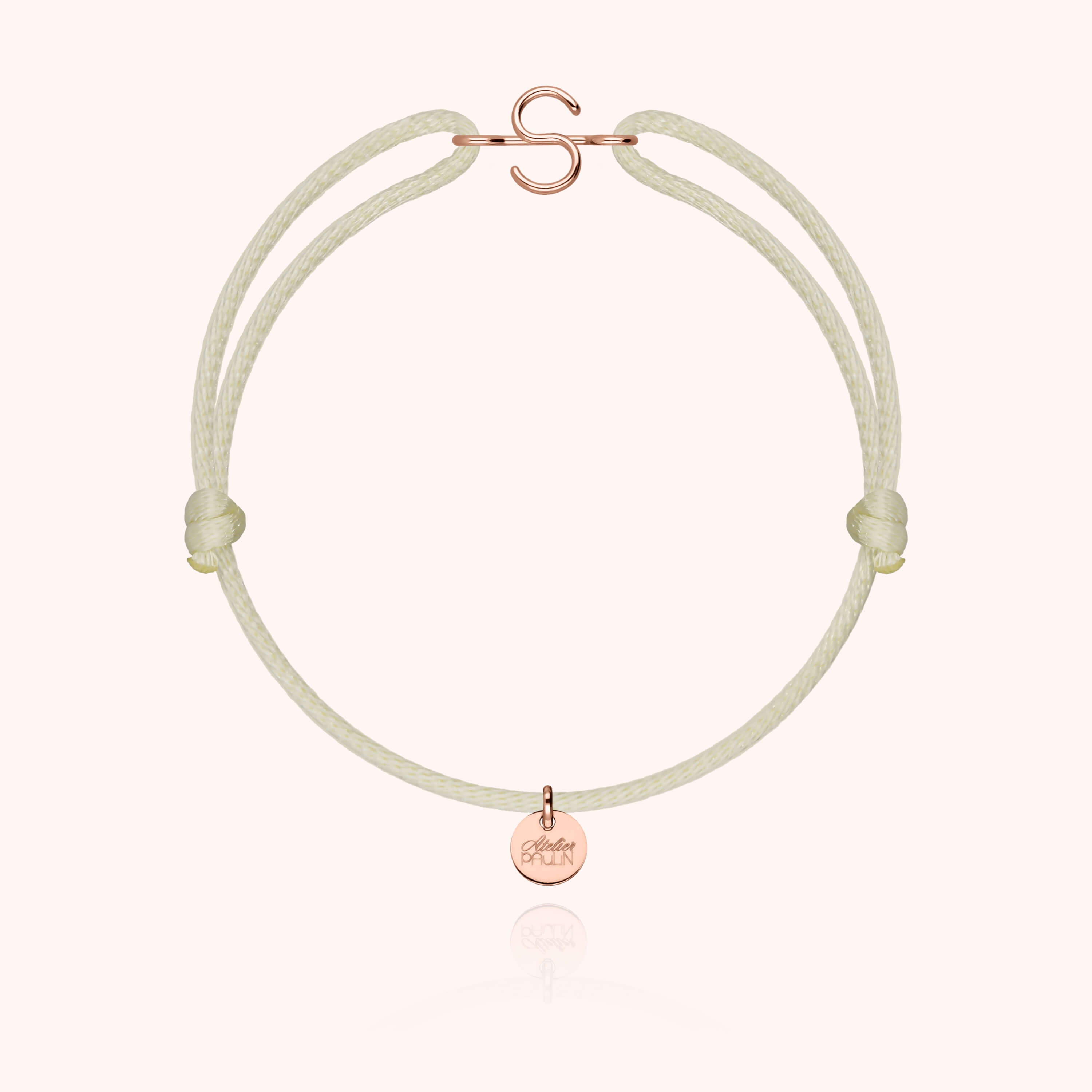 Bracciale con Cordino Iniziale - oro rosa 18 carati