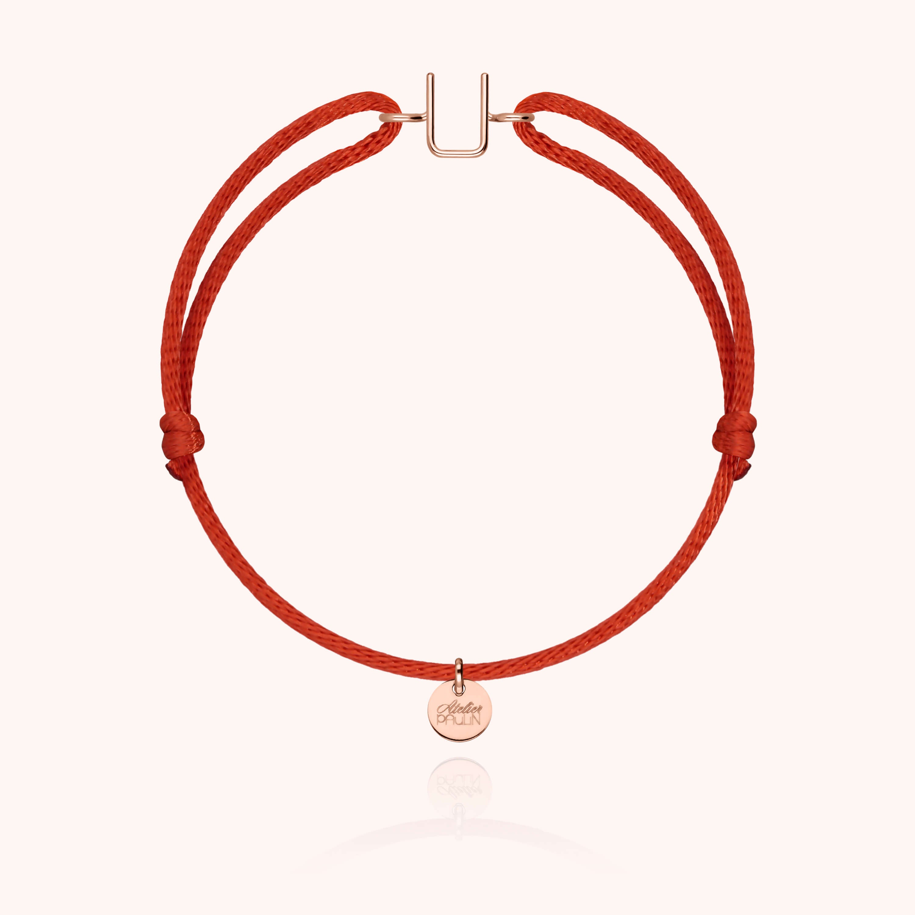 Bracciale con Cordino Iniziale - oro rosa 18 carati