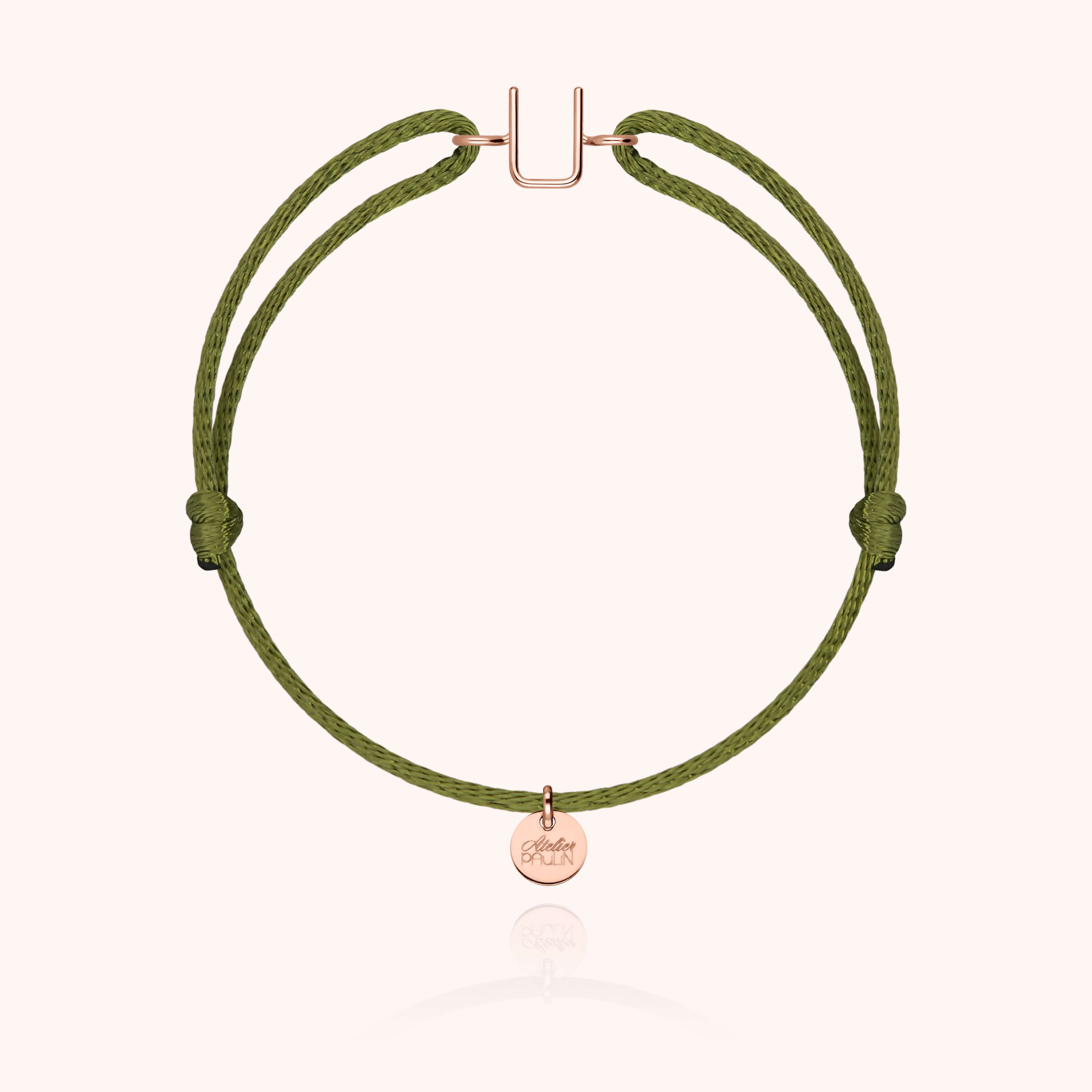 Bracciale con Cordino Iniziale - oro rosa 18 carati