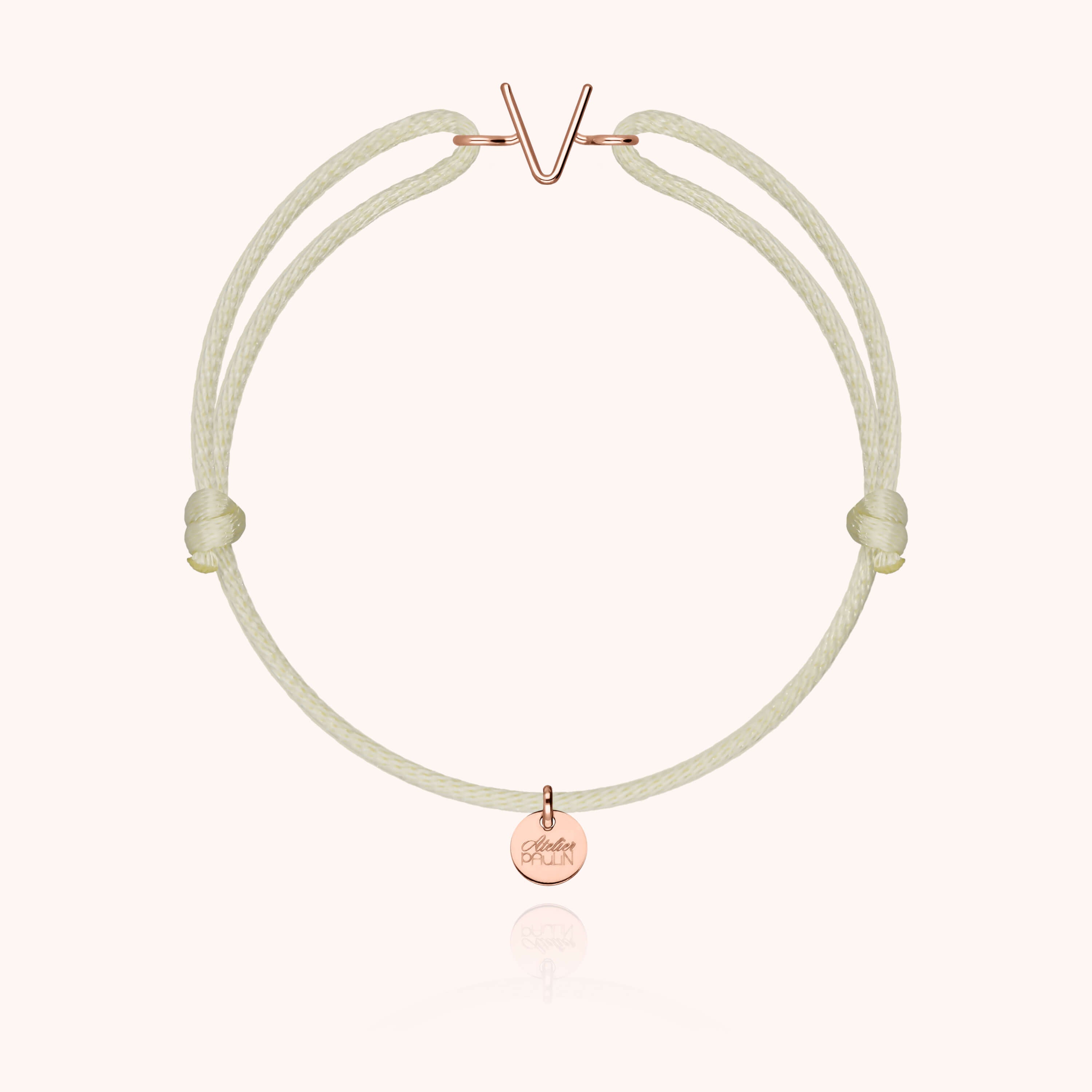 Bracciale con Cordino Iniziale - oro rosa 18 carati