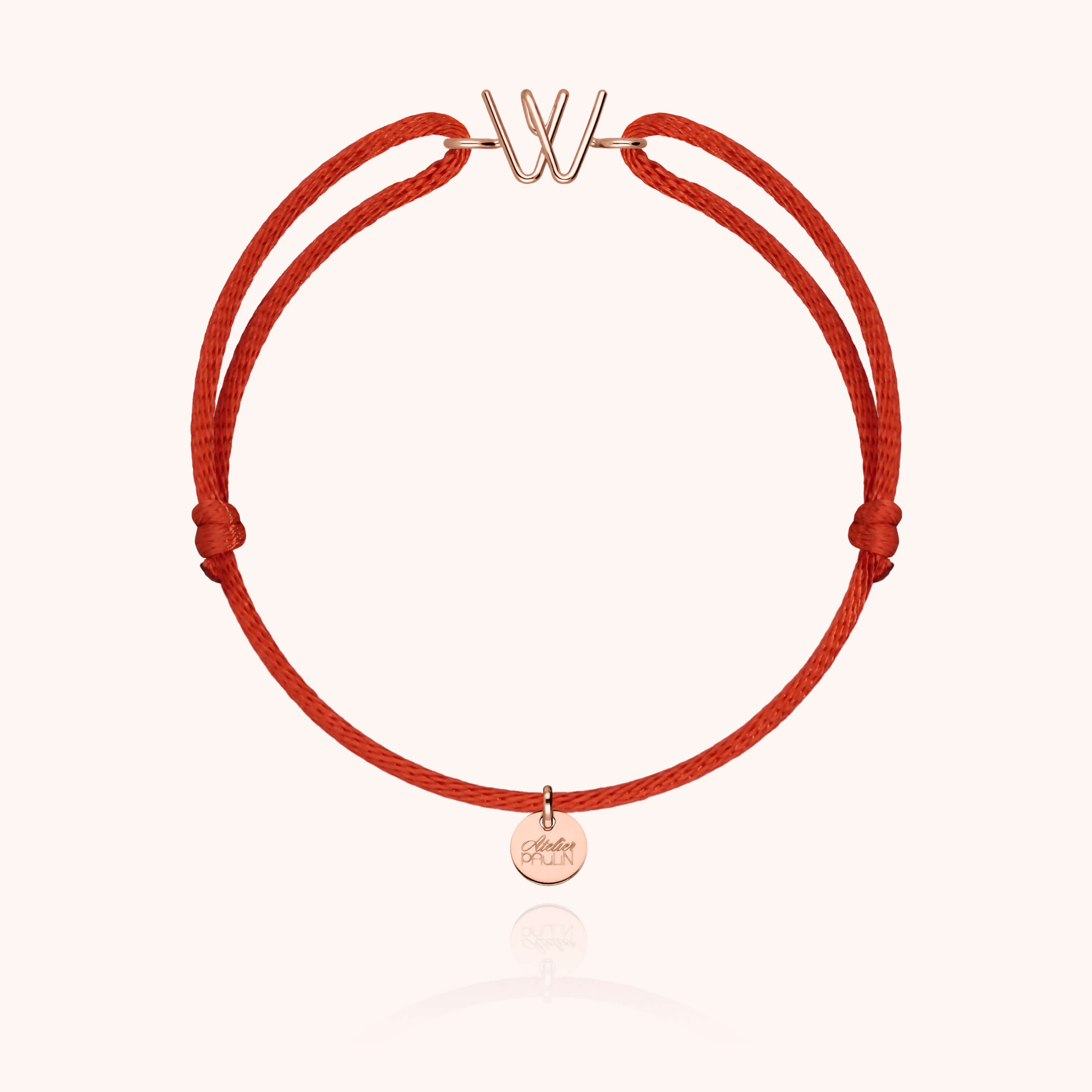 Bracciale con Cordino Iniziale - oro rosa 18 carati