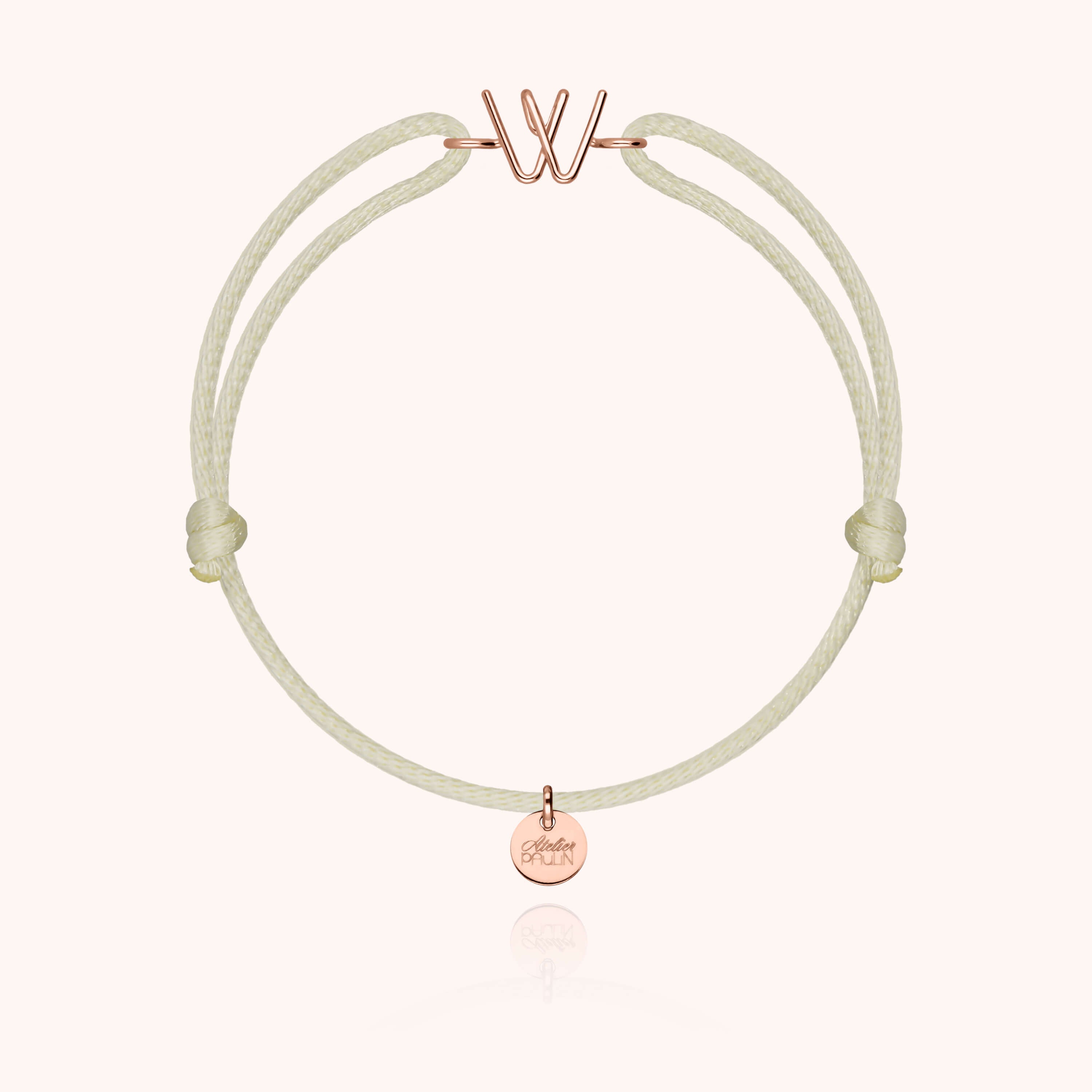 Bracciale con Cordino Iniziale - oro rosa 18 carati