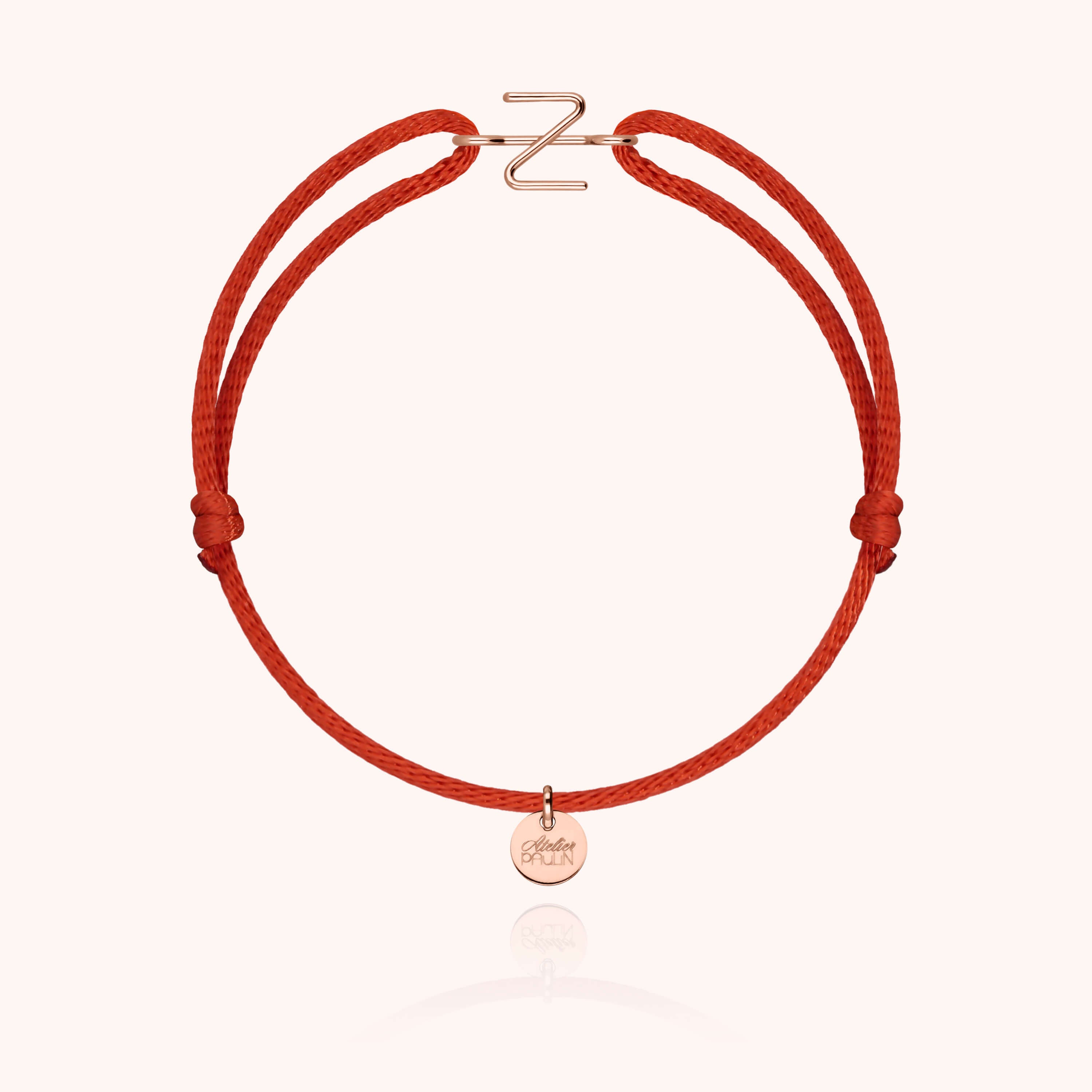 Bracciale con Cordino Iniziale - oro rosa 18 carati