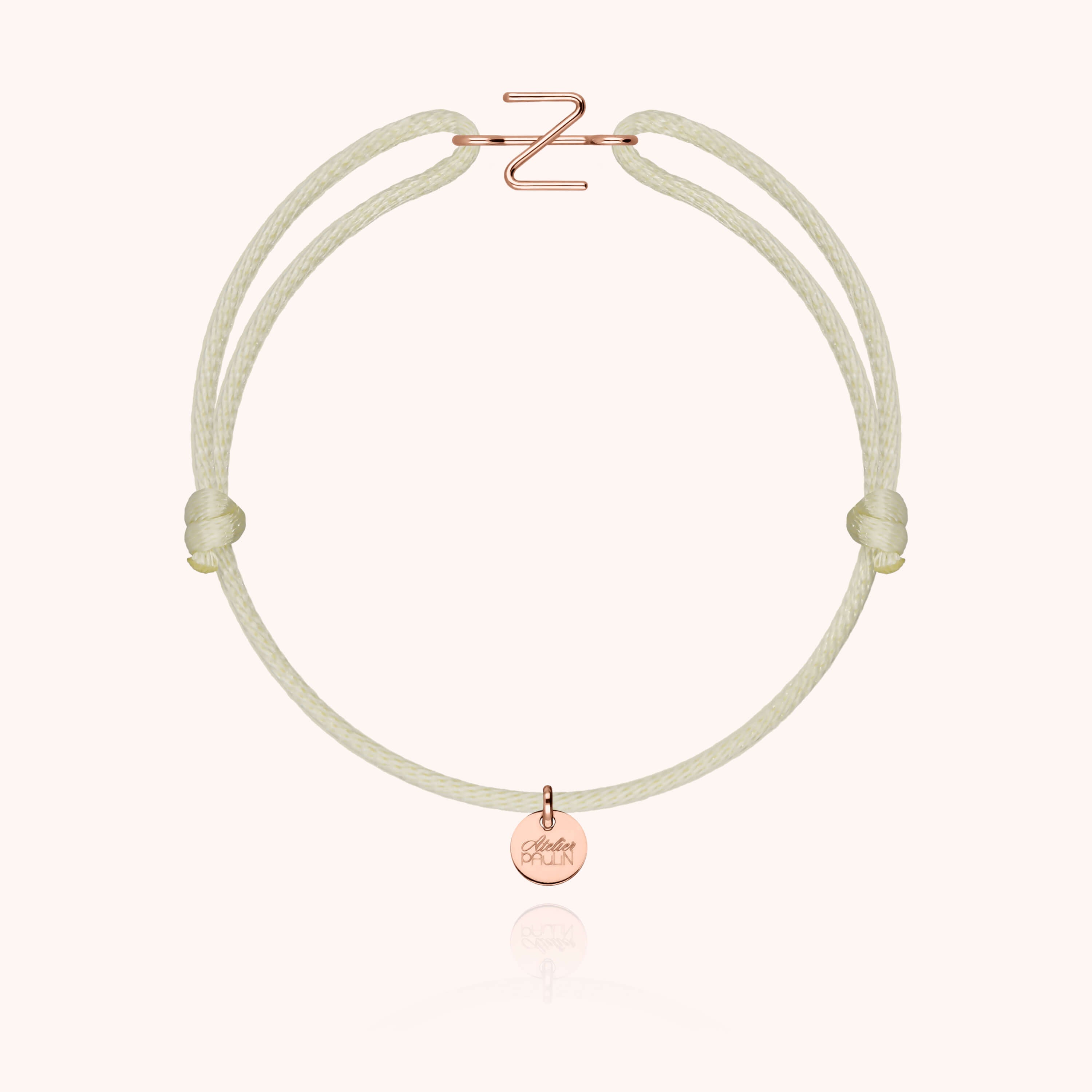 Bracciale con Cordino Iniziale - oro rosa 18 carati