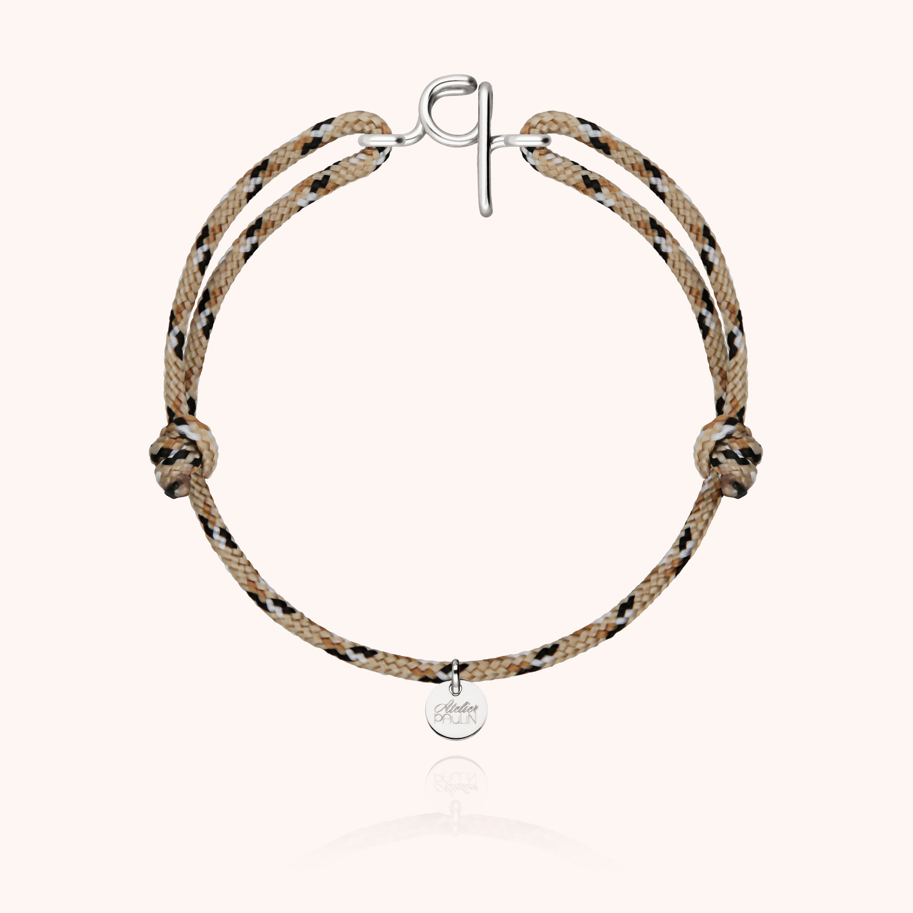 Cordon Knot technique avec pampille argent hypoallergénique
