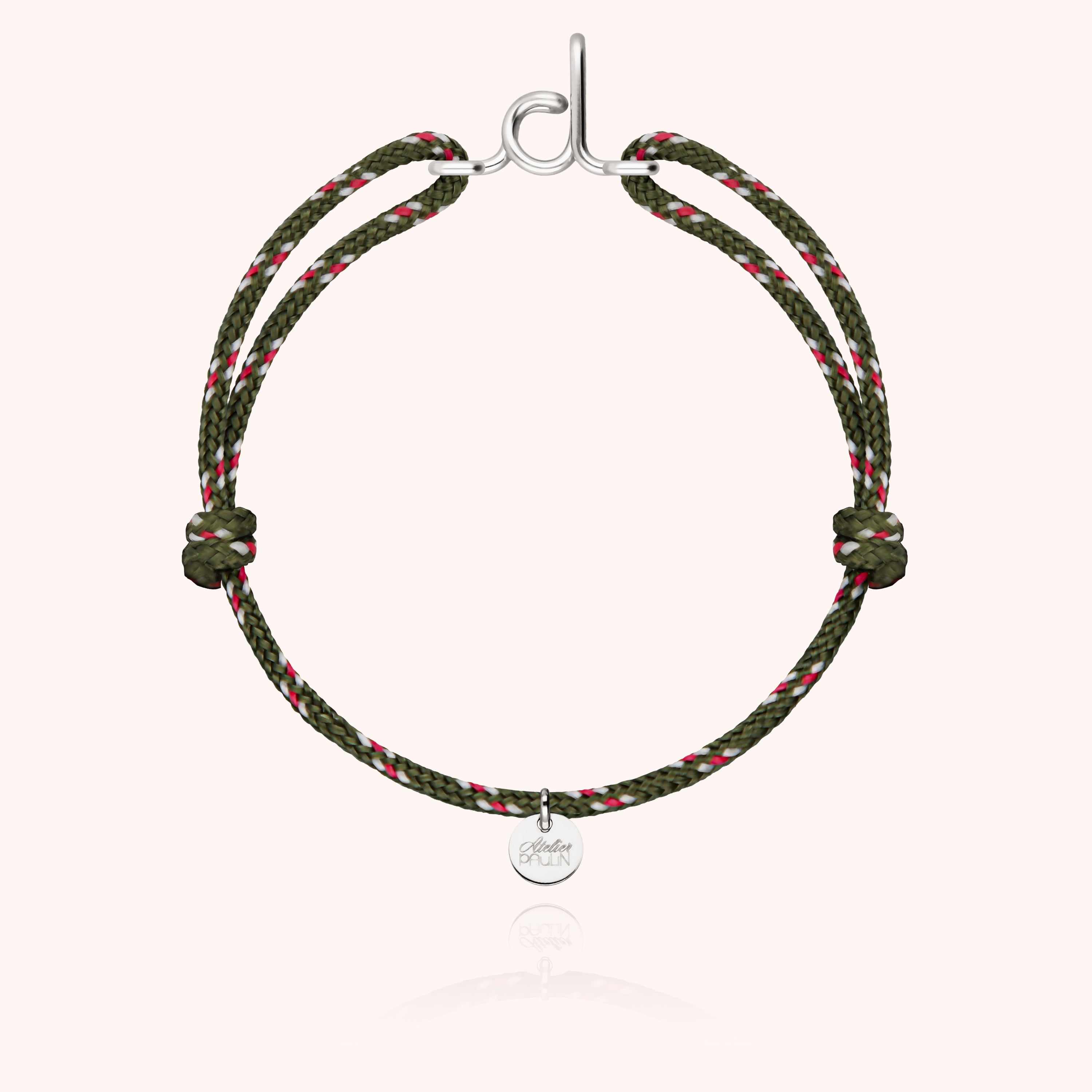 Bracelet Cordon Knot Initiale Homme - argent