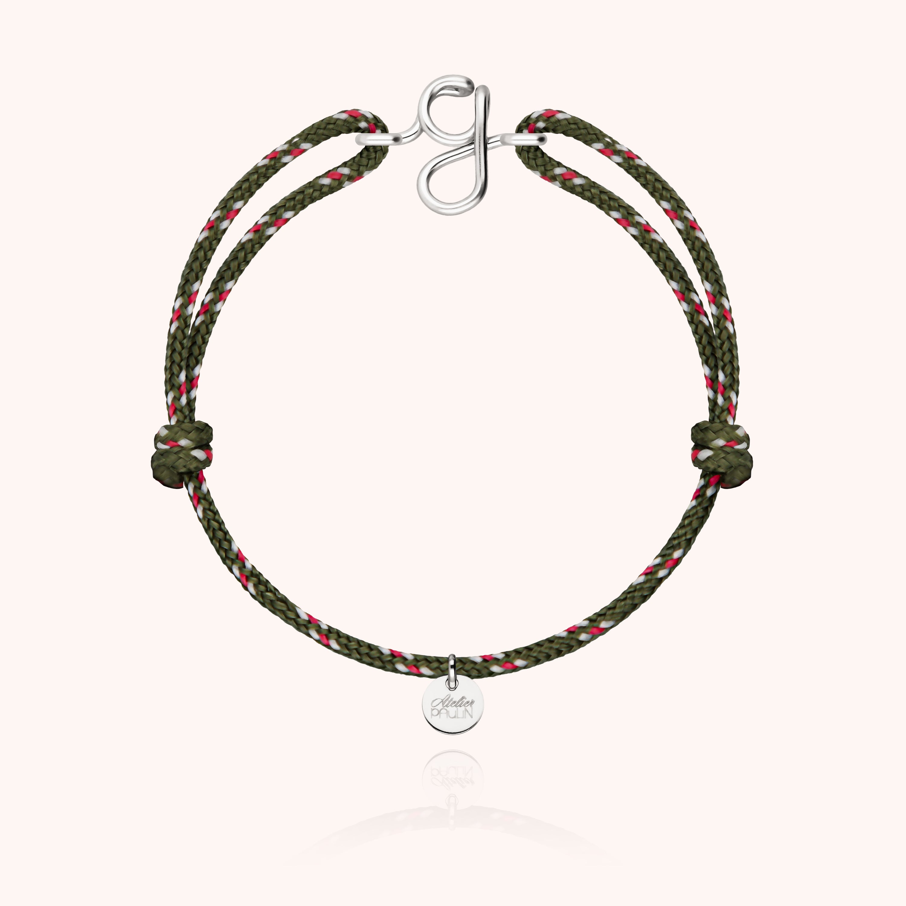 Bracelet Cordon Knot Initiale Homme - argent