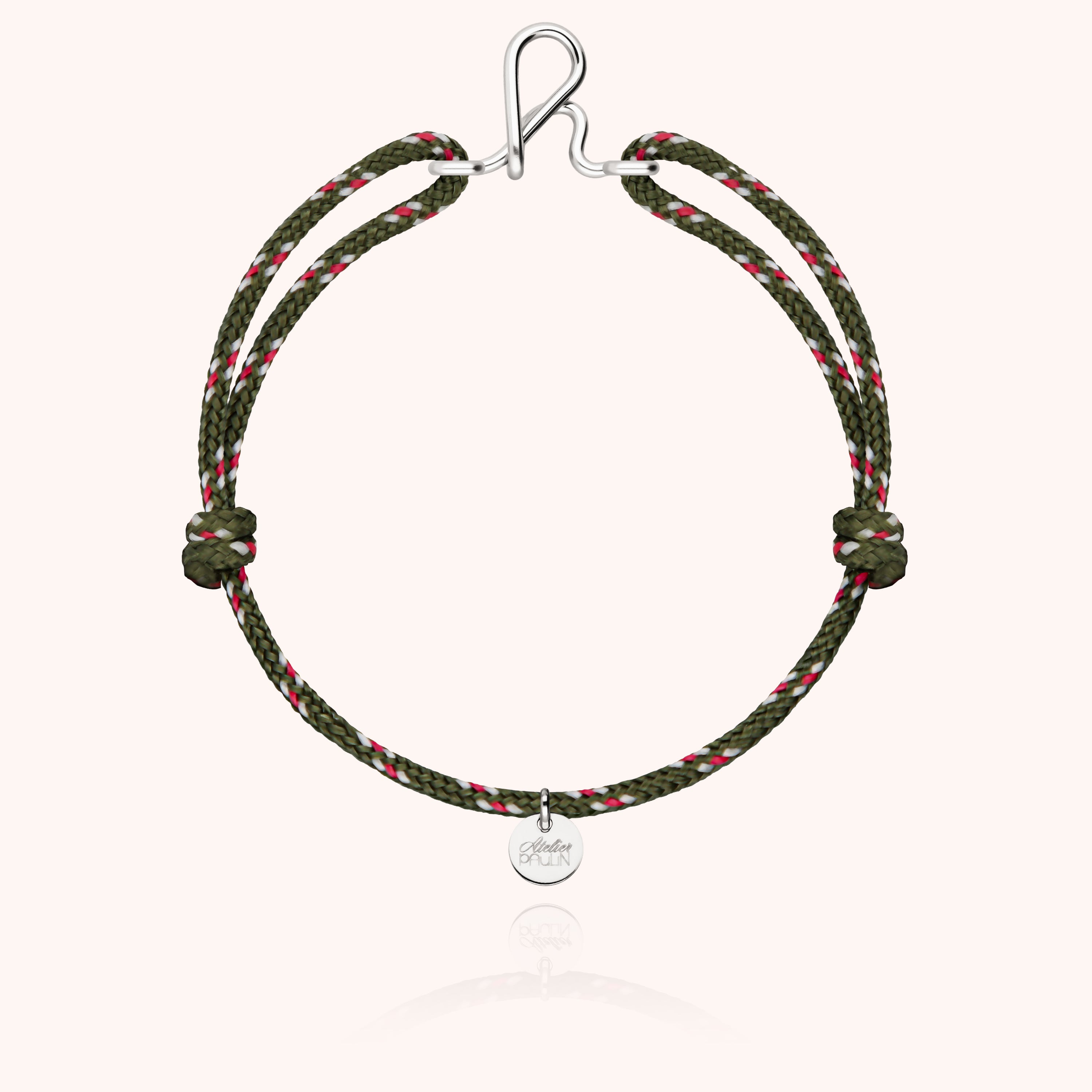 Bracelet Cordon Knot Initiale Homme - argent