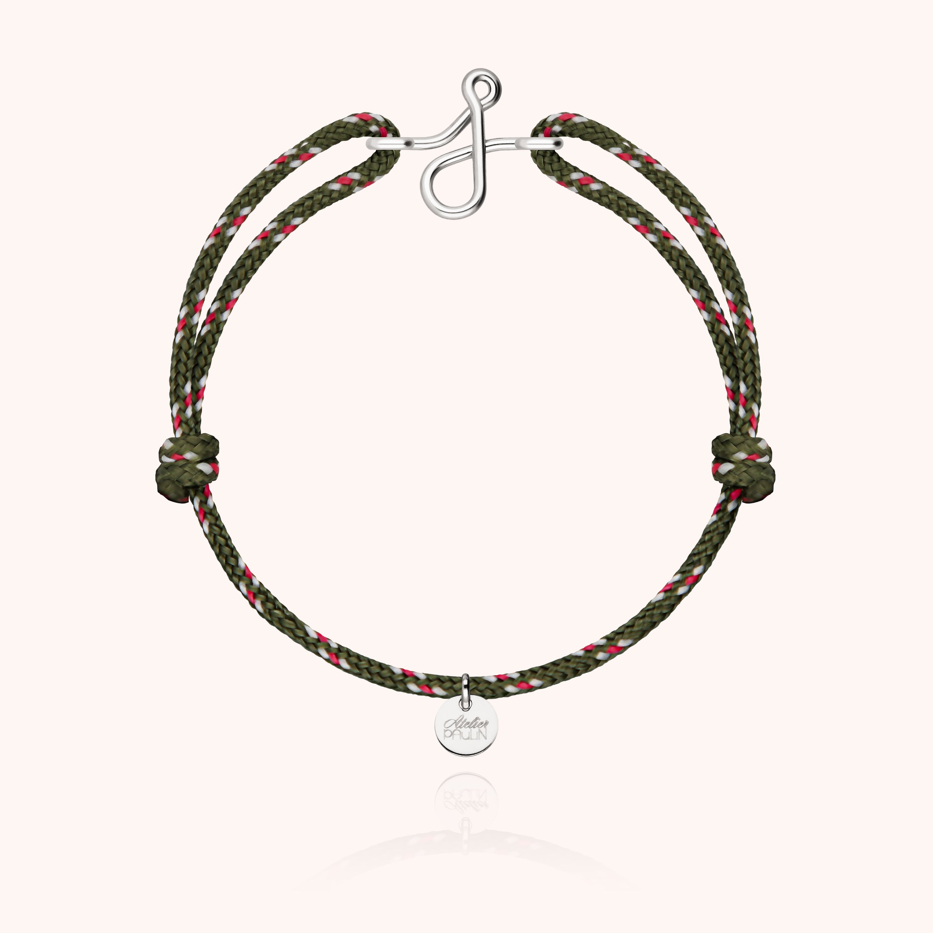 Bracelet Cordon Knot Initiale Homme - argent